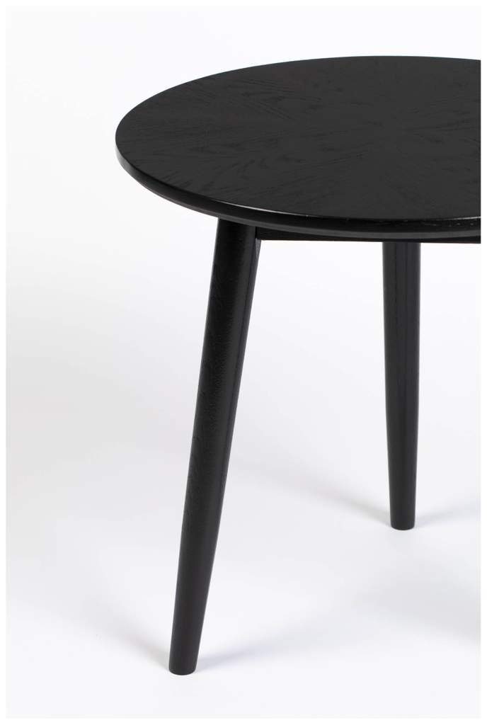Trendmöbel24 Beistelltisch Beistelltisch FABIO BLACK Ø 50 Eiche furniert sc günstig online kaufen