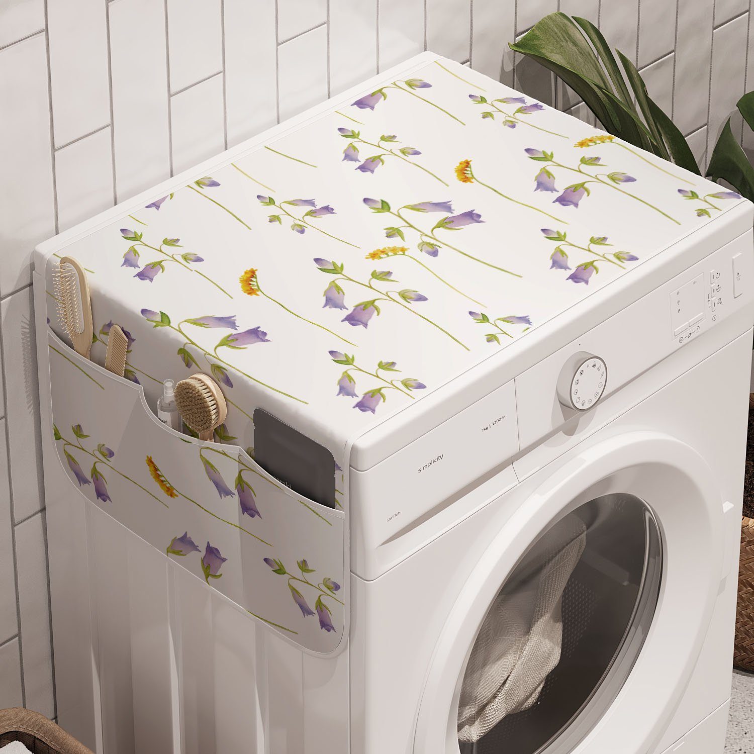 Abakuhaus Badorganizer Anti-Rutsch-Stoffabdeckung für und Blumen Tone Blumen Einfache Frühling Trockner, Waschmaschine