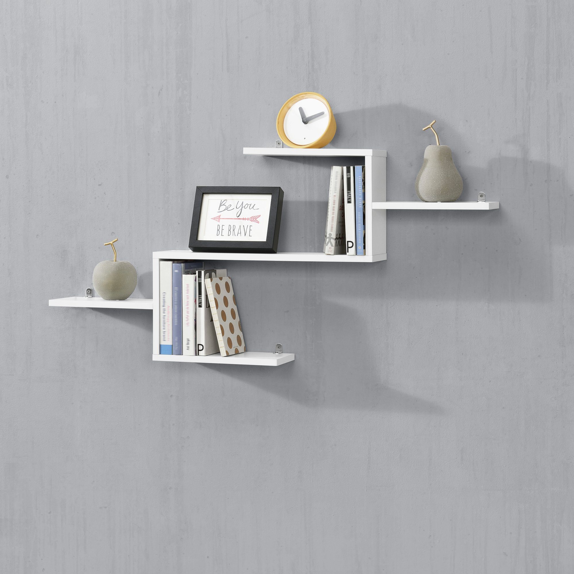 en.casa Wandregal, »Flekkefjord« Schweberegal mit 5 Ablagen 104x14,5x49,5cm günstig online kaufen