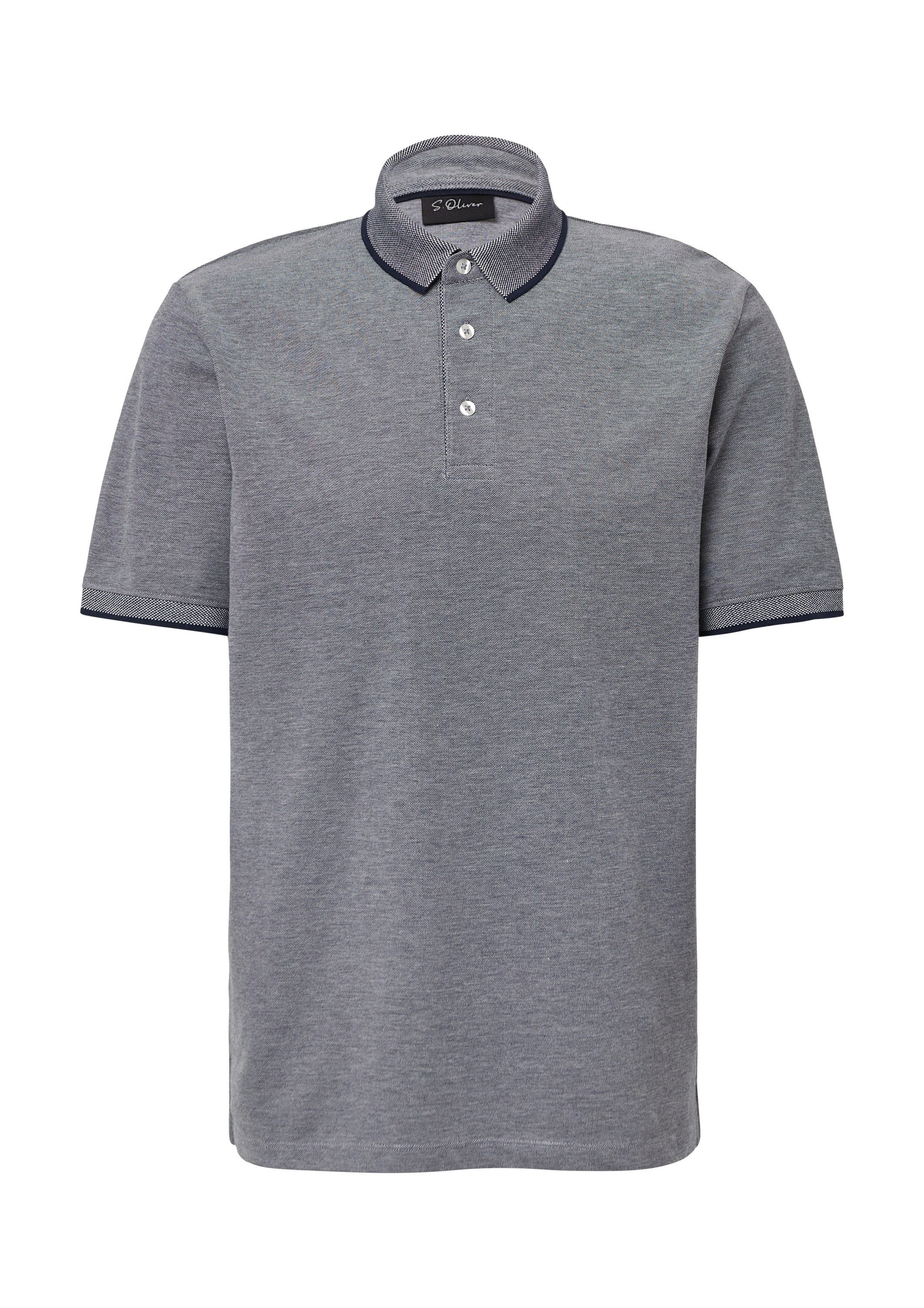 s.Oliver Kurzarmshirt Polo-Shirt Poloshirt aus meliertem günstig online kaufen