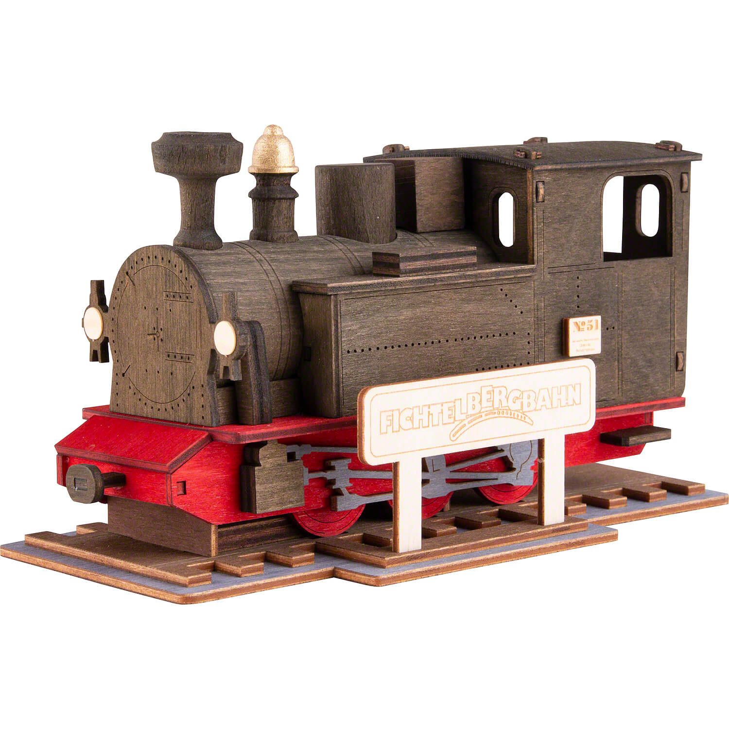Lenk und Sohn Räuchermännchen Räucherlok Fichtelbergbahn (9,5cm) von Kunstgewerbe Lenk & Sohn
