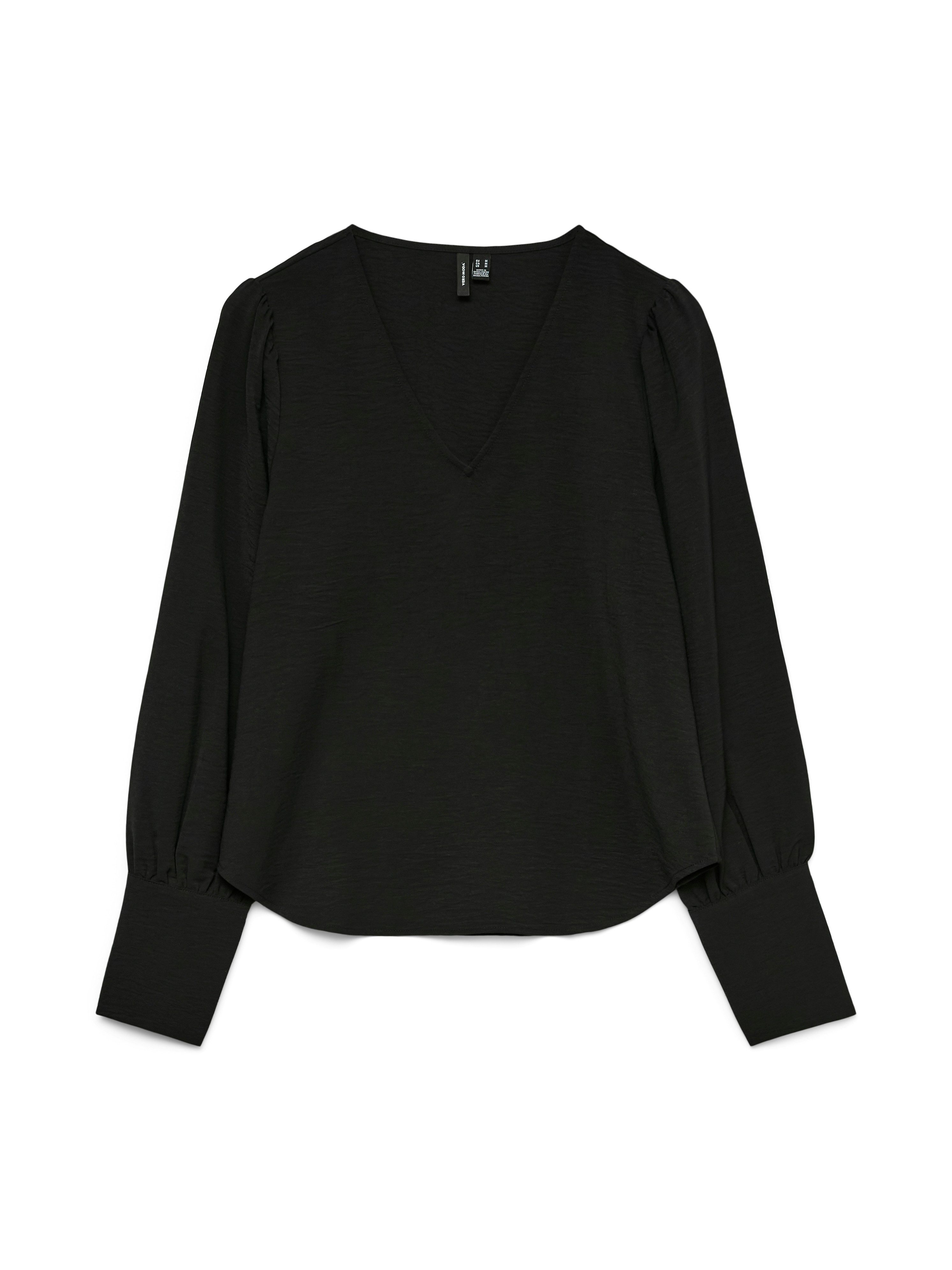 Vero Moda Langarmbluse VMESME LS V-NECK TOP WVN GA