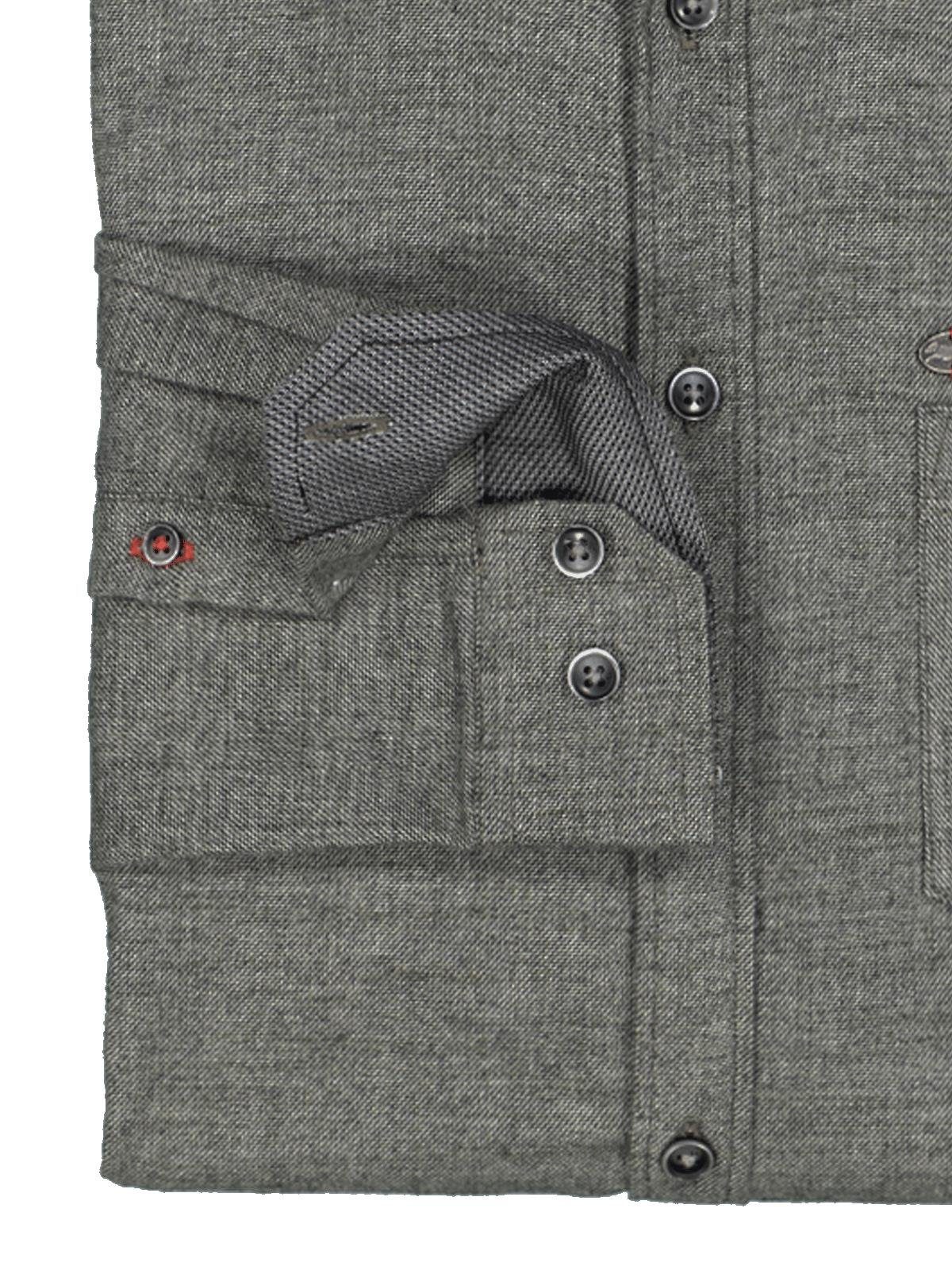 Engbers Langarmhemd engbers Herren Langarm-Hemd uni, Khaki