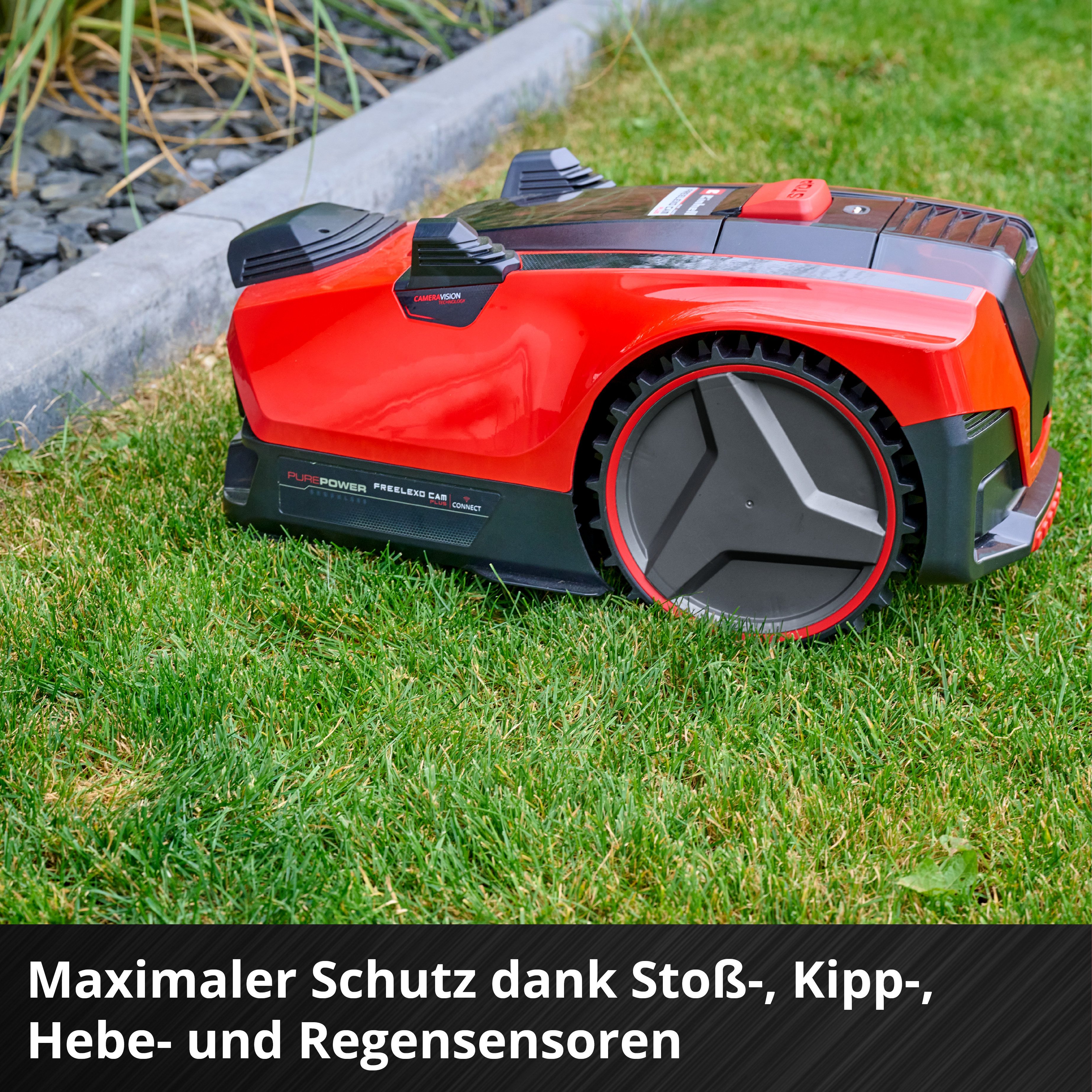 Einhell Rasenmähroboter »FREELEXO CAM PLUS 600«, bis 600 m² Rasenfläche, (9-St), Inkl. 4,0 Ah Plus Akku und Ladestation