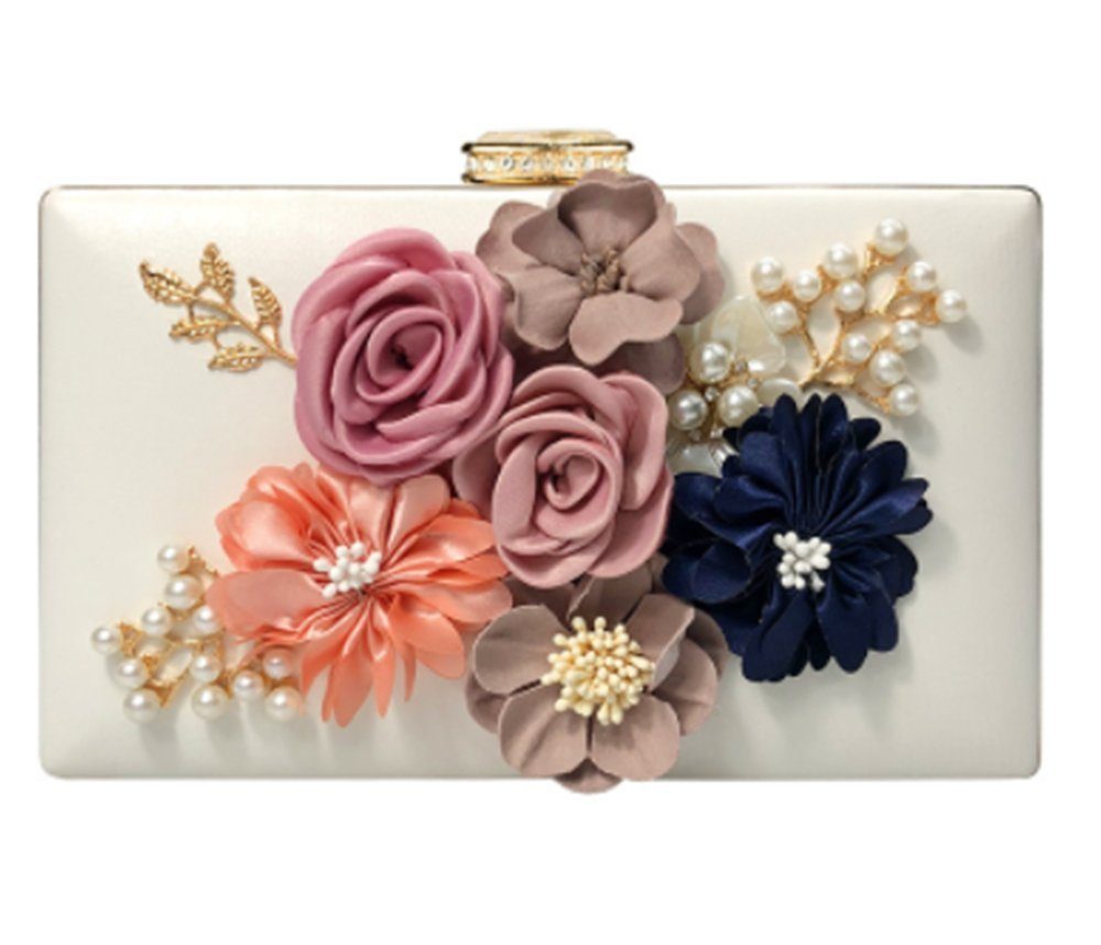 TSEPOSY Abendtasche Damen-Clutch mit Blumenmotiv,Abendtasche,Handtasche