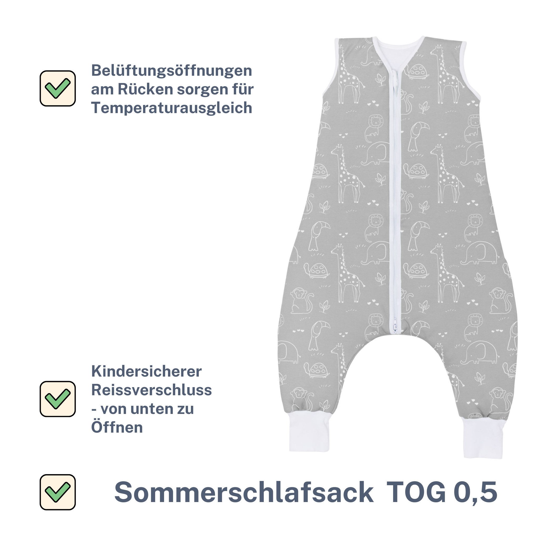 Fillikid Babyschlafsack Sommerschlafsack mit Beinen Exklusiv günstig online kaufen