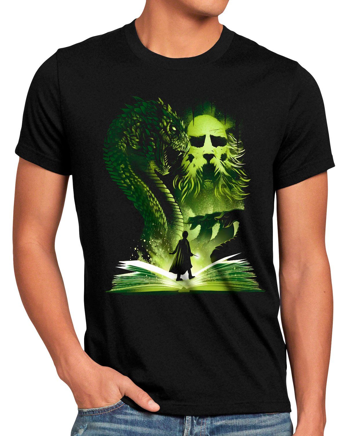 T-Shirt Herren Print-Shirt Book style3 harry ravenclaw hufflepuff Second legacy potter gryffindor hogwarts slytherin