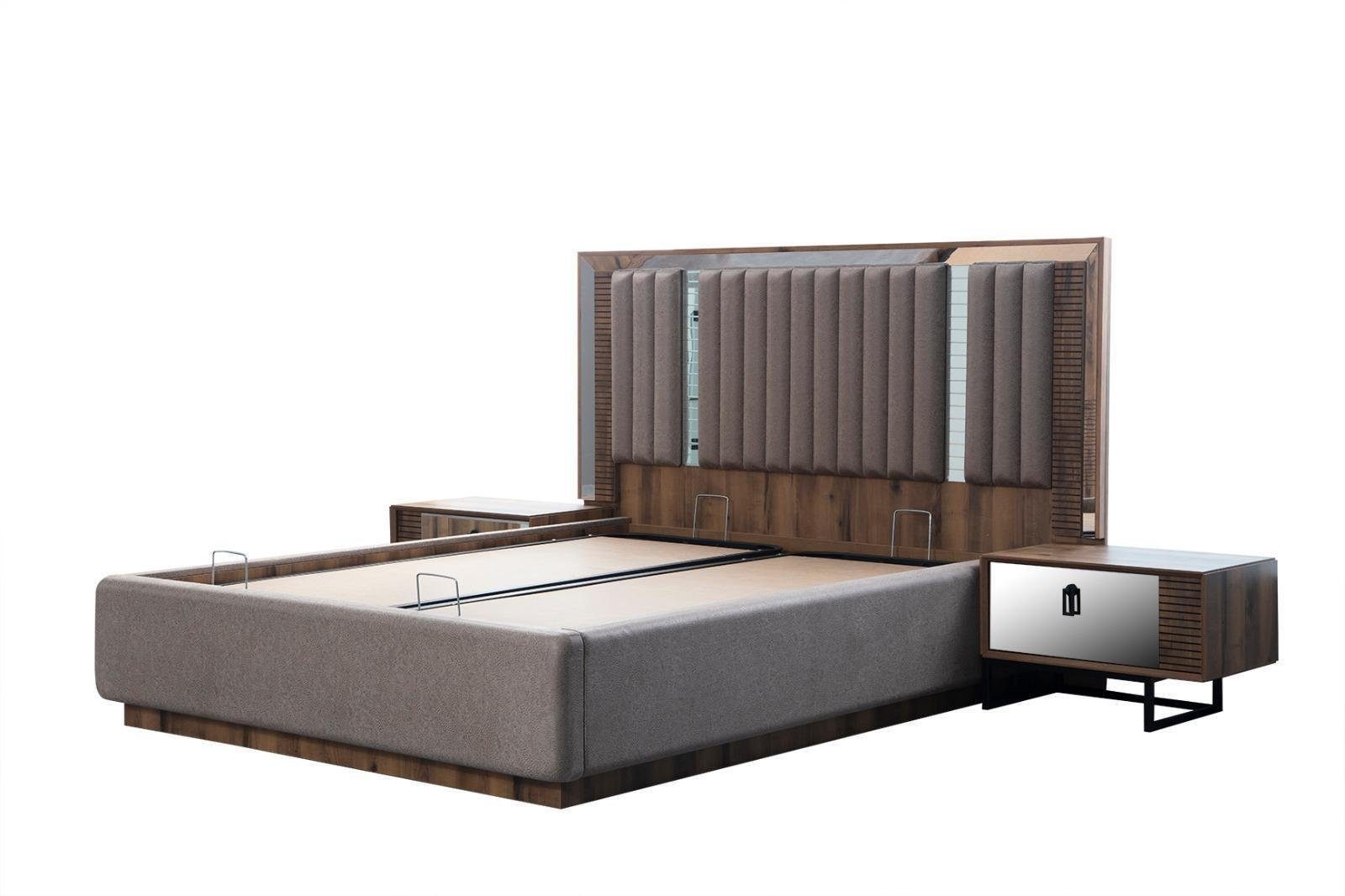 JVmoebel Schlafzimmer Nachttisch Braun Luxus Möbel Beistell Nachttische Konsolen Holz