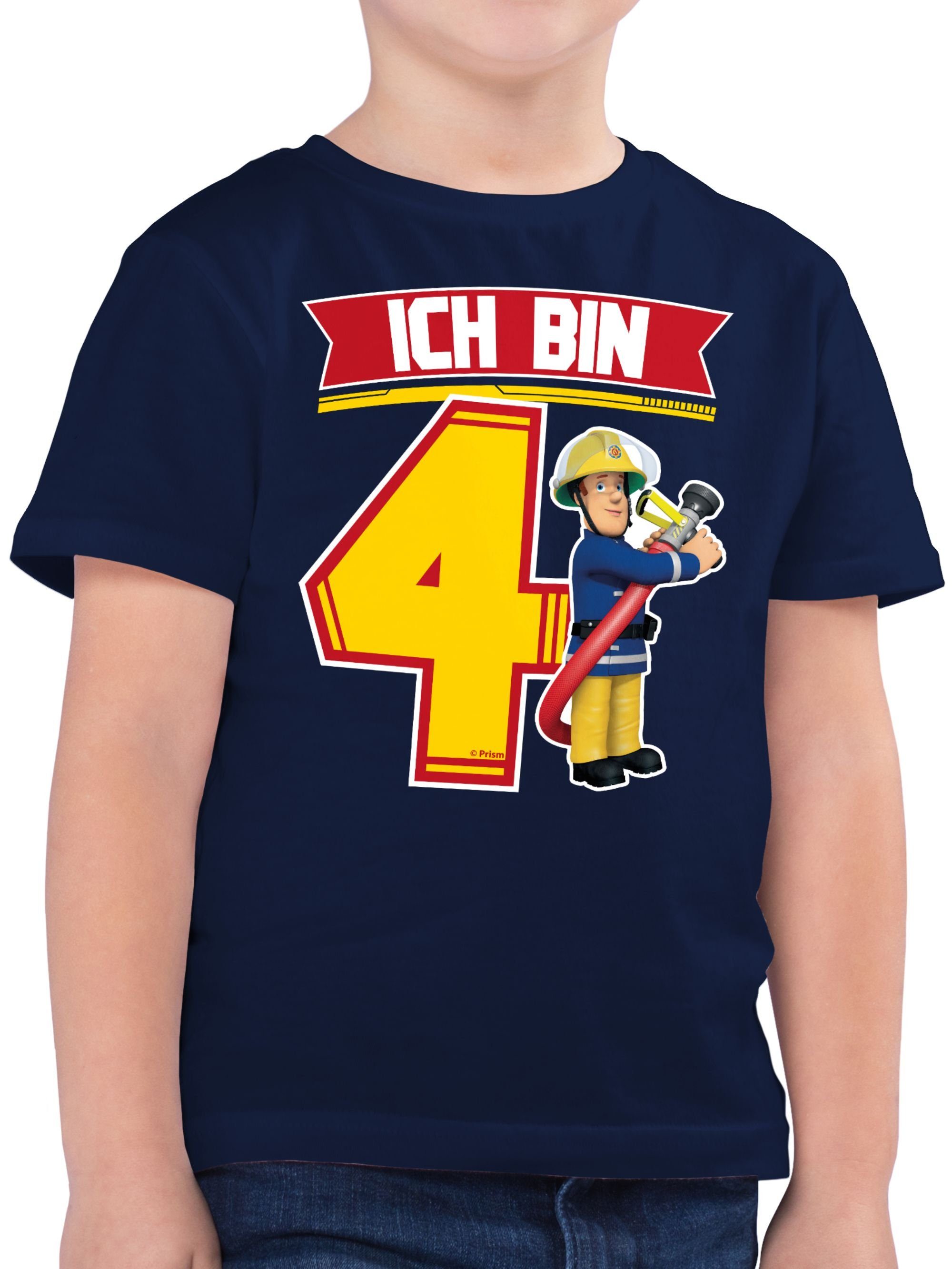 Shirtracer Dunkelblau Sam Jungen 4 T-Shirt 02 bin Ich - Sam Feuerwehrmann