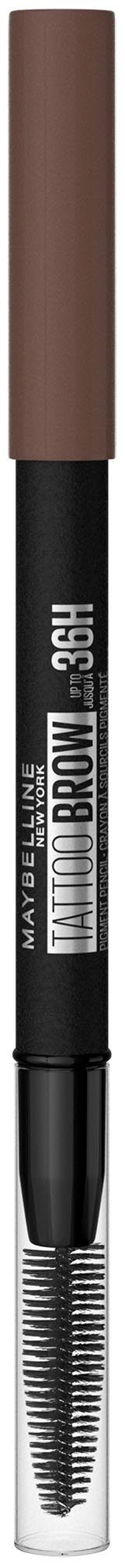 MAYBELLINE NEW mit Brow Brown Formel, YORK Augenbrauen-Stift Tattoo Augen-Make-Up 36H, Bürste, Deep wasserfeste 7