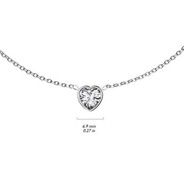 BUNGSA Ketten-Set Kette mit Kristallherz verschiedene Varianten aus Edelstahl Damen (1-tlg), Halskette Necklace