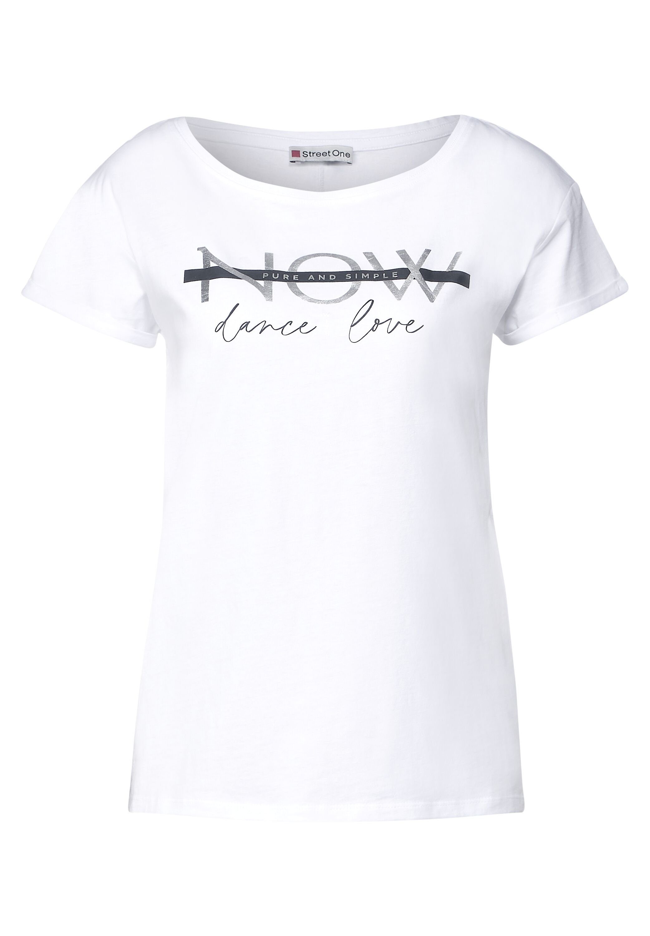 STREET ONE T-Shirt aus reiner Baumwolle White