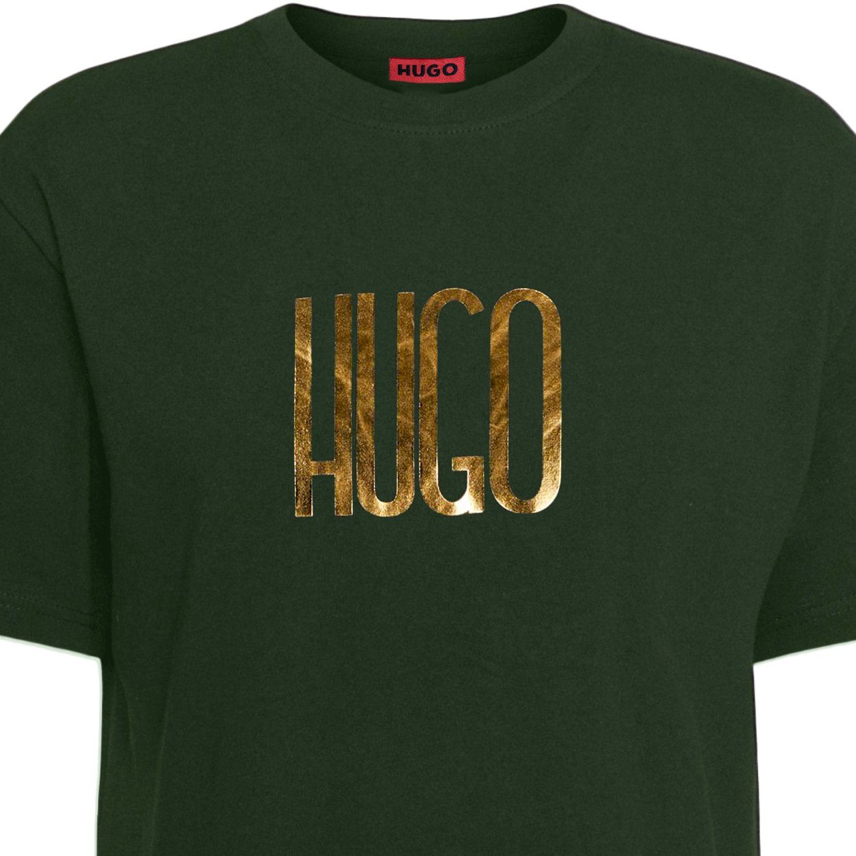 Brust T-Shirt Dartlap HUGO Hugo der auf Print Logo Grün