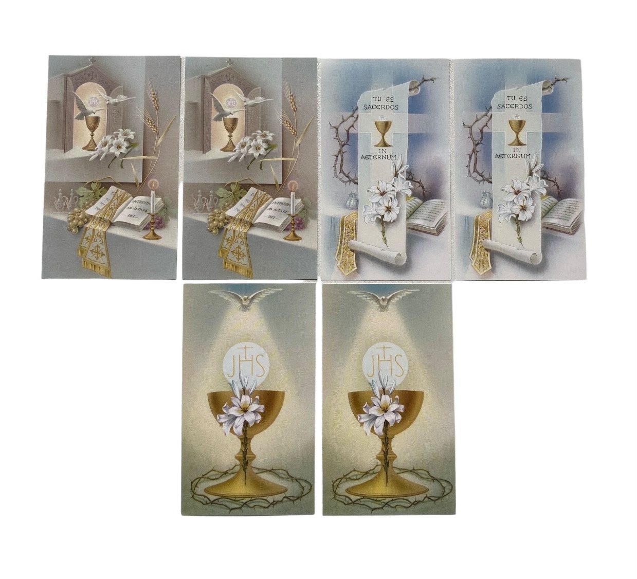 DekoTown Geschenkpapier Mix Heiligenbildchen Messebildchen Kommunion Konfirmation 10cm, 6 St.