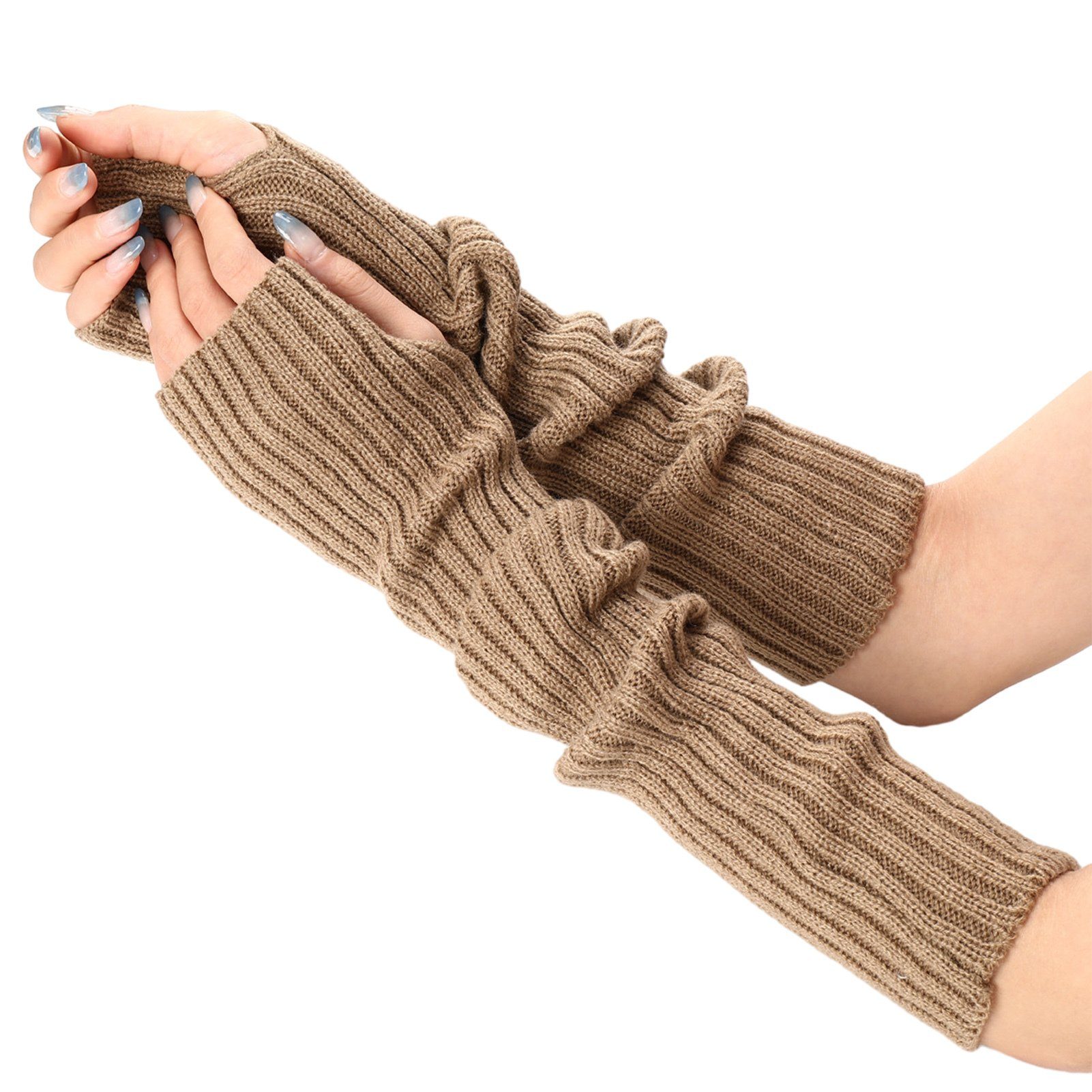 Bequeme Strickhandschuhe Handschuhe, Blusmart Zum Fingerlose Winterhandschuhe Warmhalten, Beine Strickhandschuhe Lange