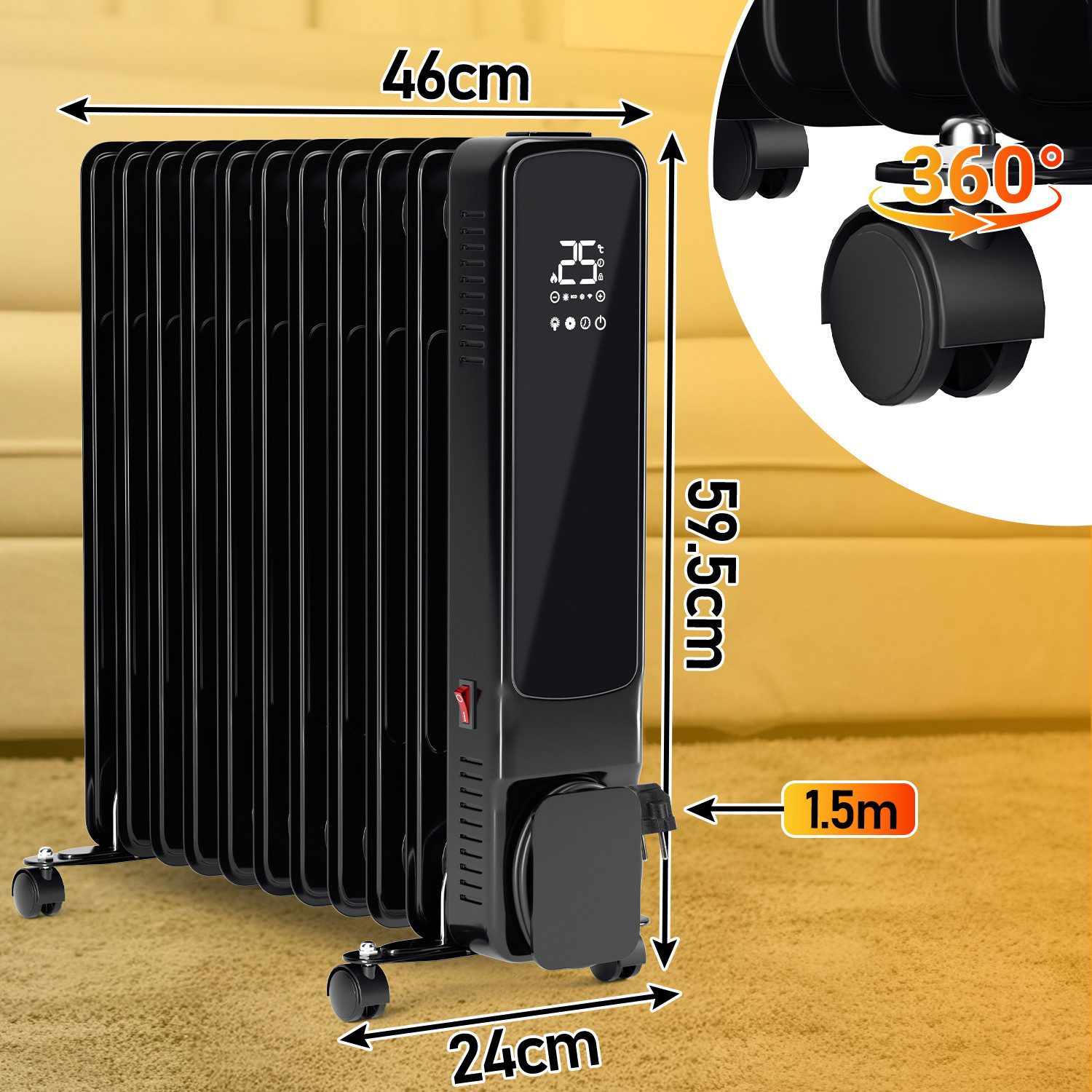 Clanmacy Ölradiator 2500W 11 Rippen mit günstig online kaufen