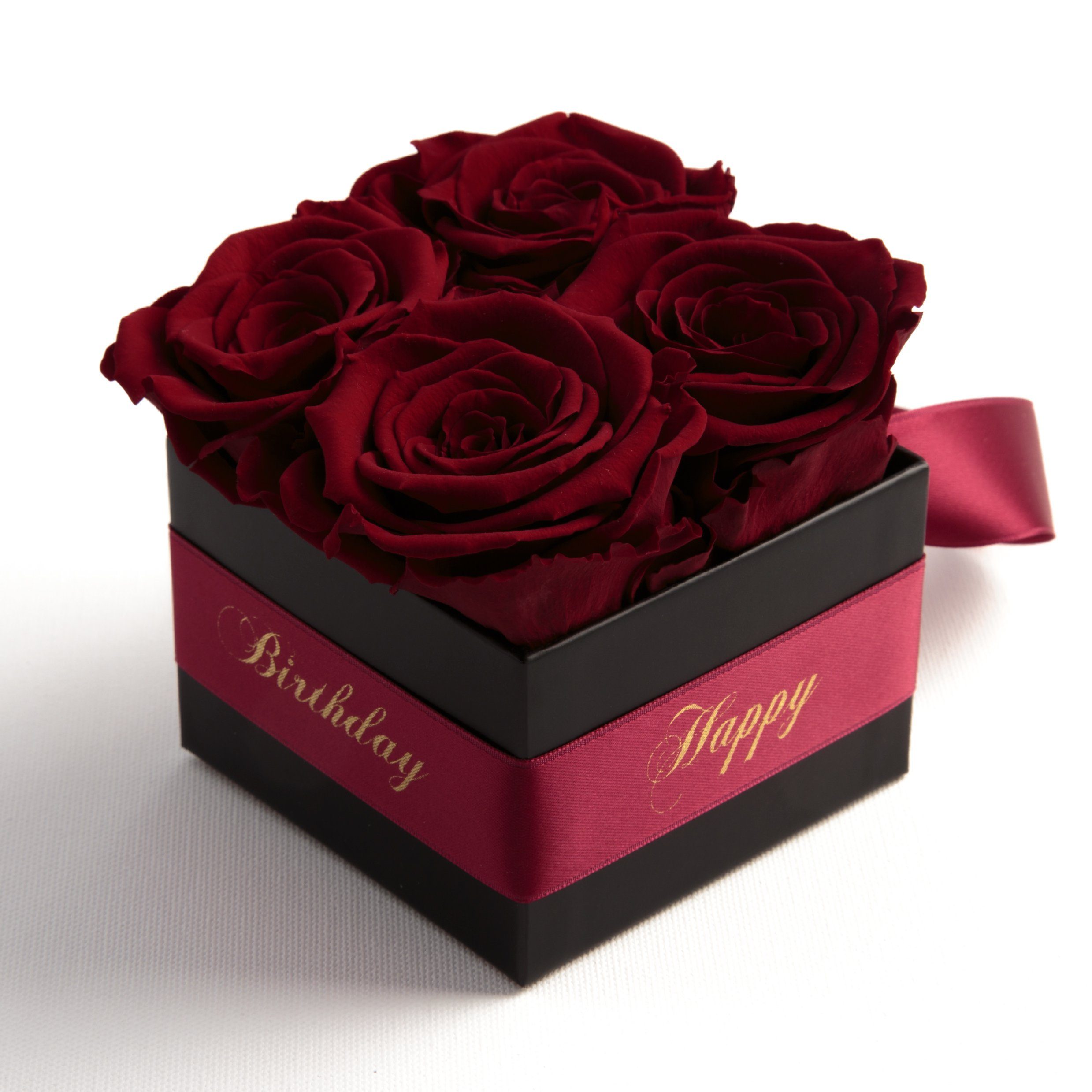 Kunstblume Infinity Rosen Rosenbox Happy Birthday Geburtstag Geschenk für Frauen Rose, ROSEMARIE SCHULZ Heidelberg, Höhe 8.5 cm, echte Rosen lang haltbar, Made  – Bild 5 von 5