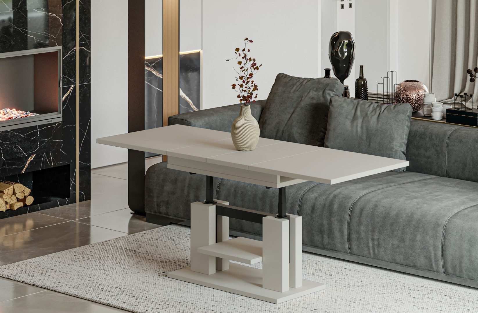 Endo-Moebel Couchtisch Endo Couchtisch Iso 110 / 170 höhenverstellbar erwei günstig online kaufen