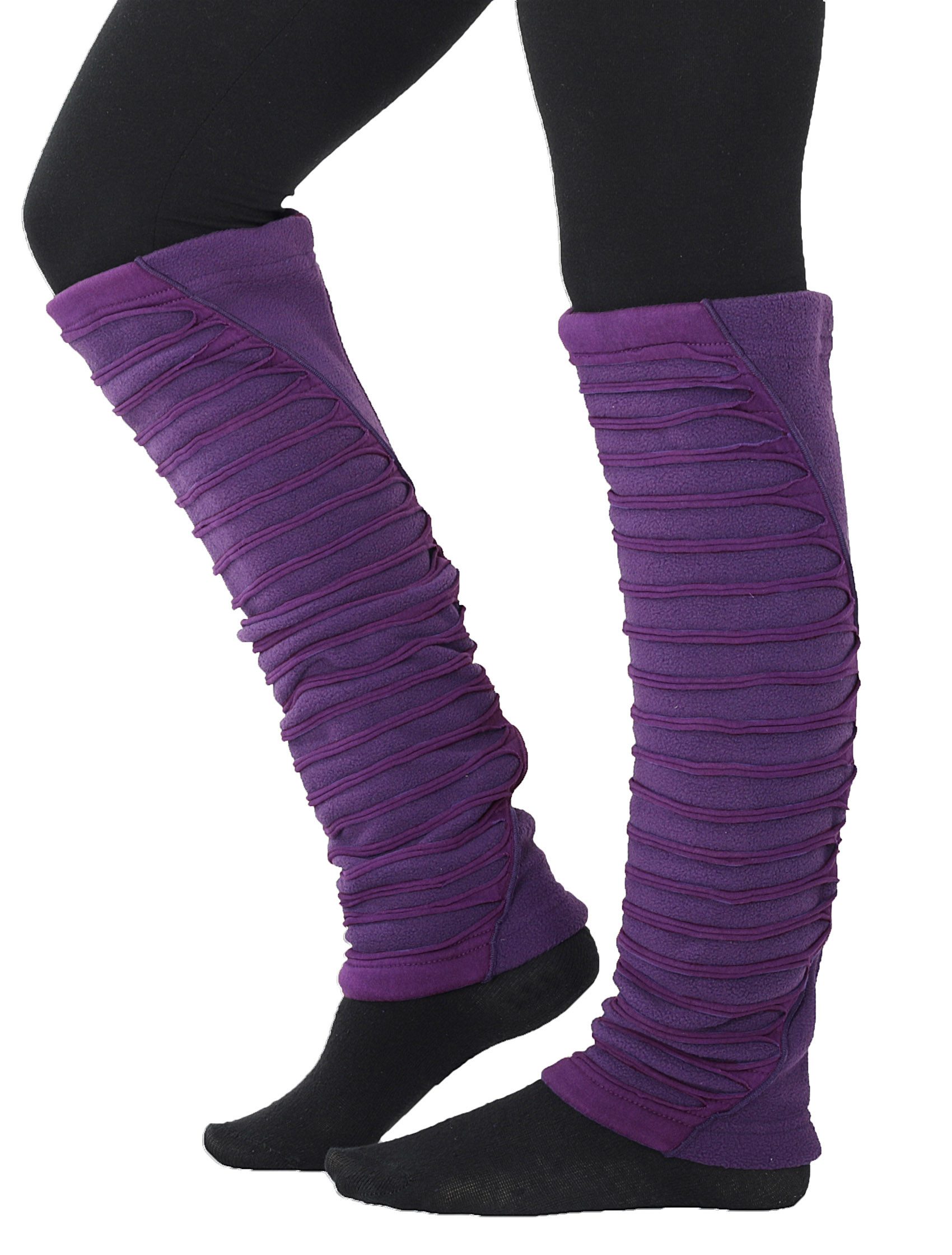 PUREWONDER Beinstulpen Stulpen aus Fleece und Jersey, Damen Beinstulpen LW2 Lila (1 Paar) Einheitsgröße