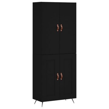 furnicato Sideboard Highboard Schwarz 69,5x34x180 cm Holzwerkstoff