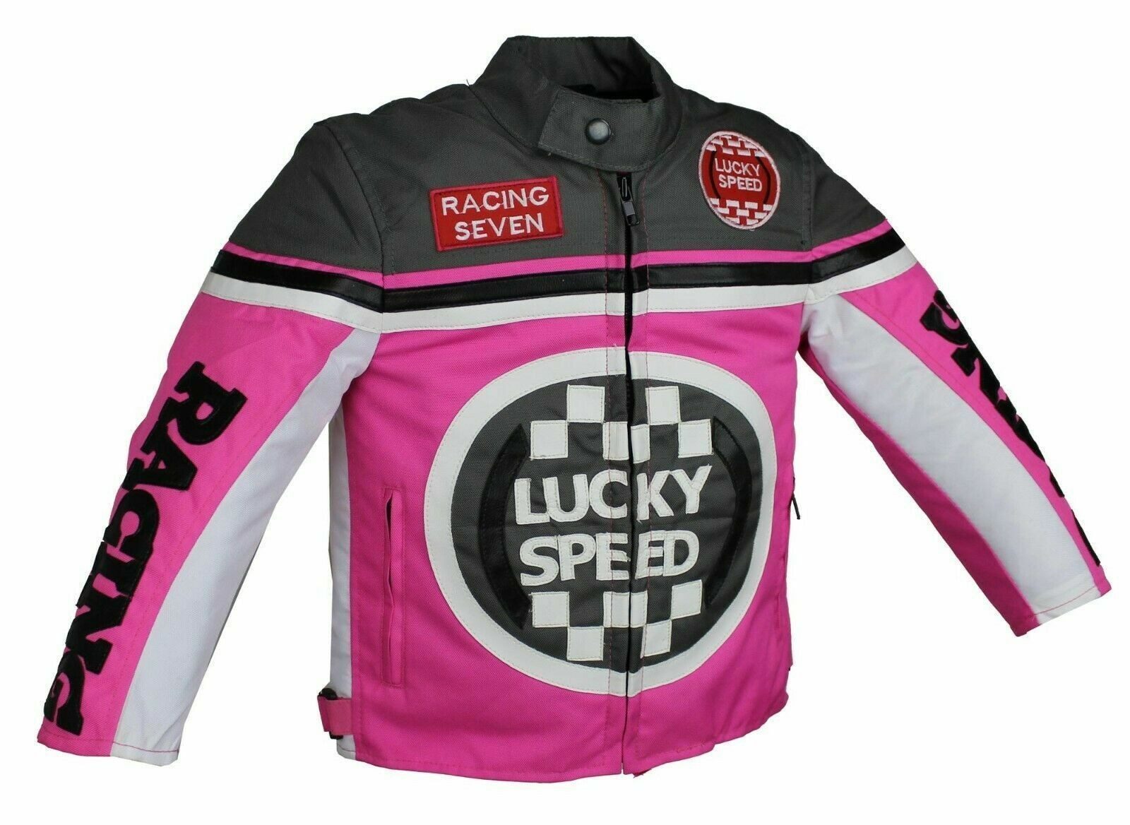 Alpha Speeds Bikerjacke - Kinder Lucky Speed Racing-/Freizeit – Kinderjacke in Pink Atmungsaktiv & Wasserabweisend & Ideales Geschenk für Ihr Kind