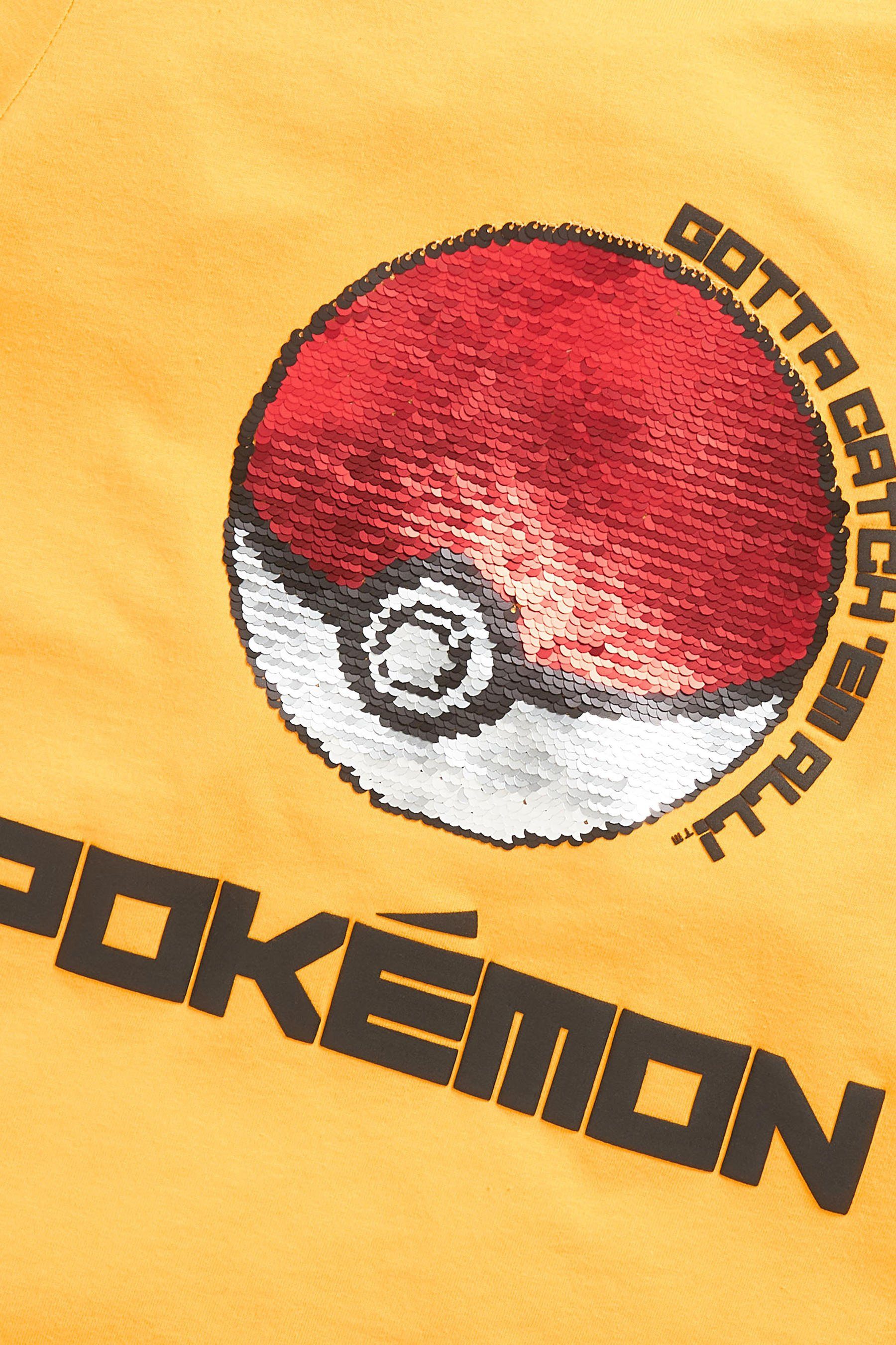 Next T-Shirt T-Shirt von Minecraft Pokémon (1-tlg) mit Yellow Pailletten