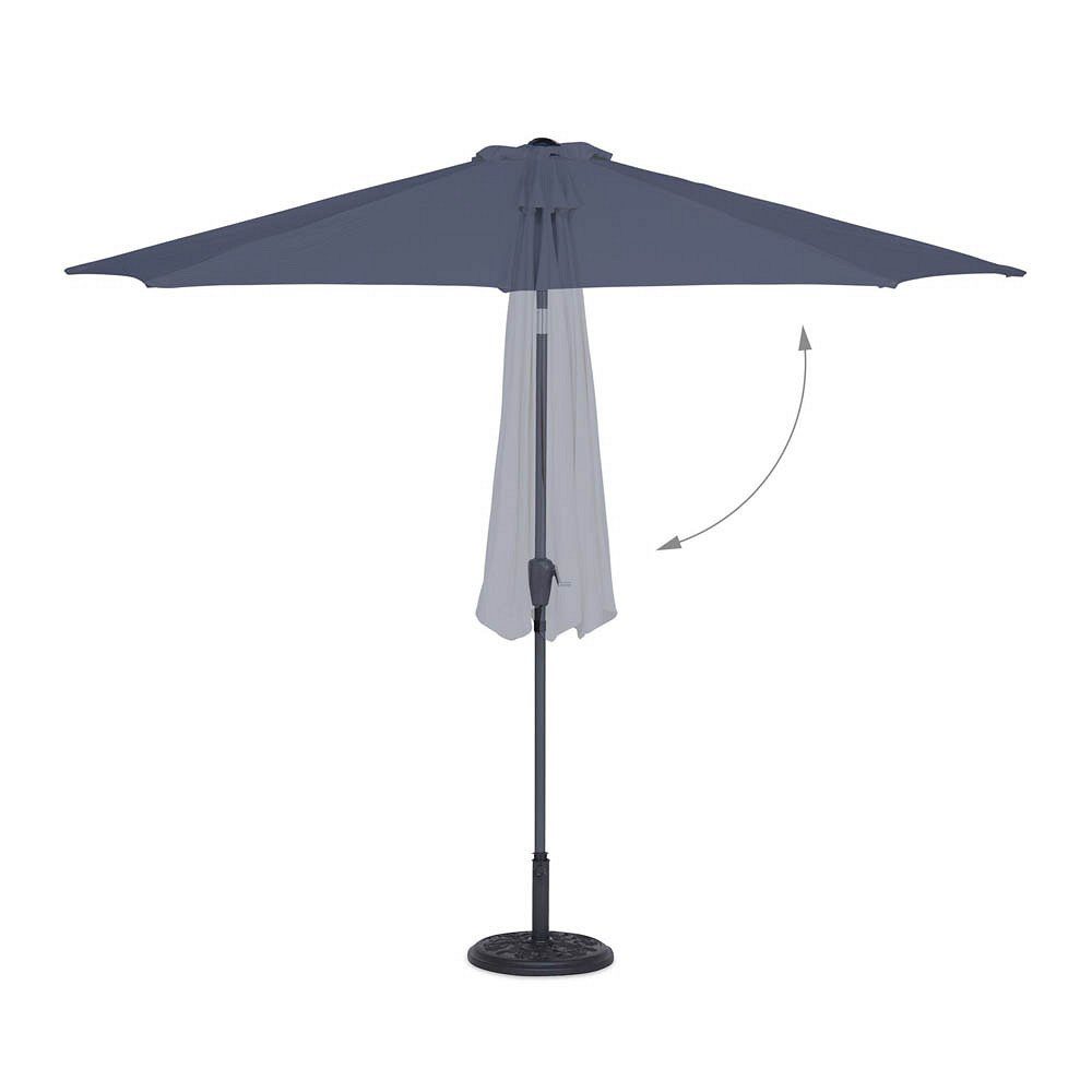 relaxdays Sonnenschirm 1 Sonnenschirm kippbar 300cm rund UV 30+ anthrazit