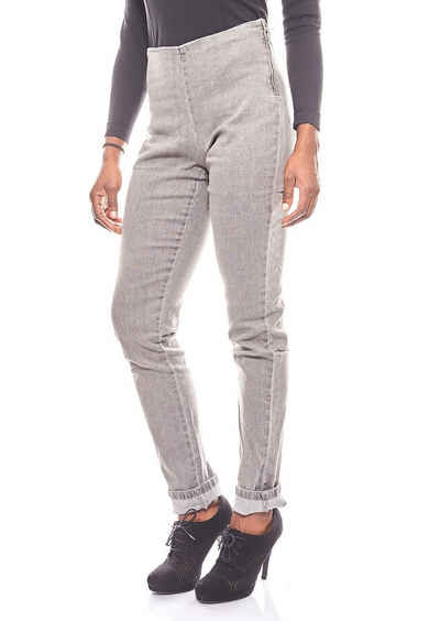 Cheer Regular-fit-Jeans Cheer schlichte elastische Hose Джинсы-Leggings Damen Jeggings Langgröße Grau