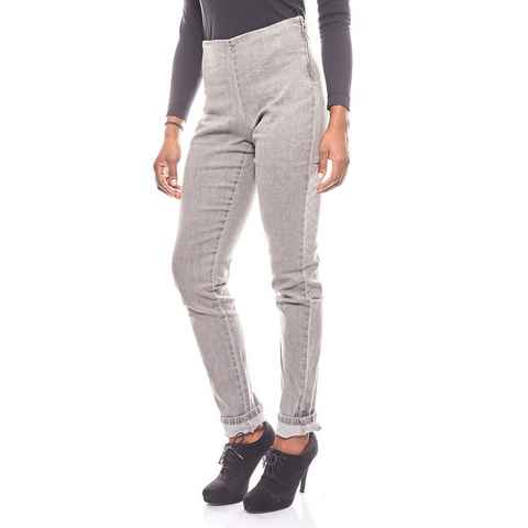 Cheer Regular-fit-Jeans Cheer schlichte elastische Hose Jeans-Leggings Damen Jeggings Langgröße Grau
