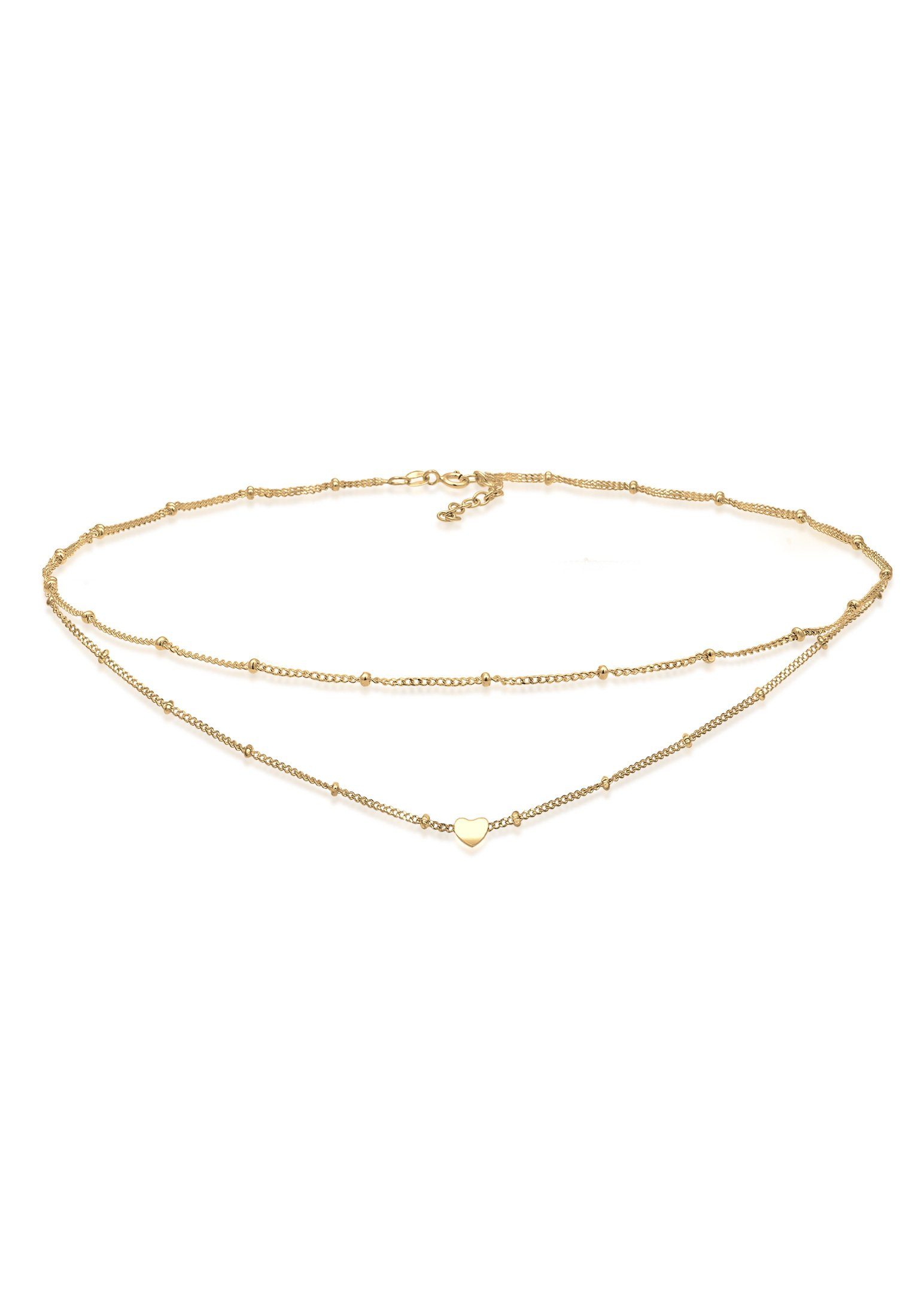 ELLI Collier Choker Layer Kugelkette Herz 925 Silber mehr