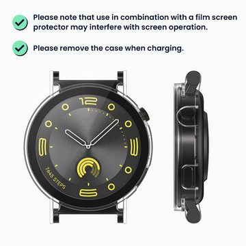 kwmobile Smartwatch-Hülle 2x Hülle für Huawei Watch GT4 41mm, Fullbody Fitnesstracker Glas Cover Case Schutzhülle Set