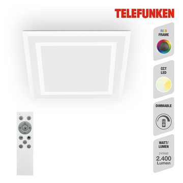 Telefunken LED Panel 318806TF, LED fest verbaut, Kaltweiß, Neutralweiß, Tageslichtweiß, Warmweiß, Deckenleuchte Panel CCT RGB Beleuchtung Framelight 24W 2400lm, 44,5 cm