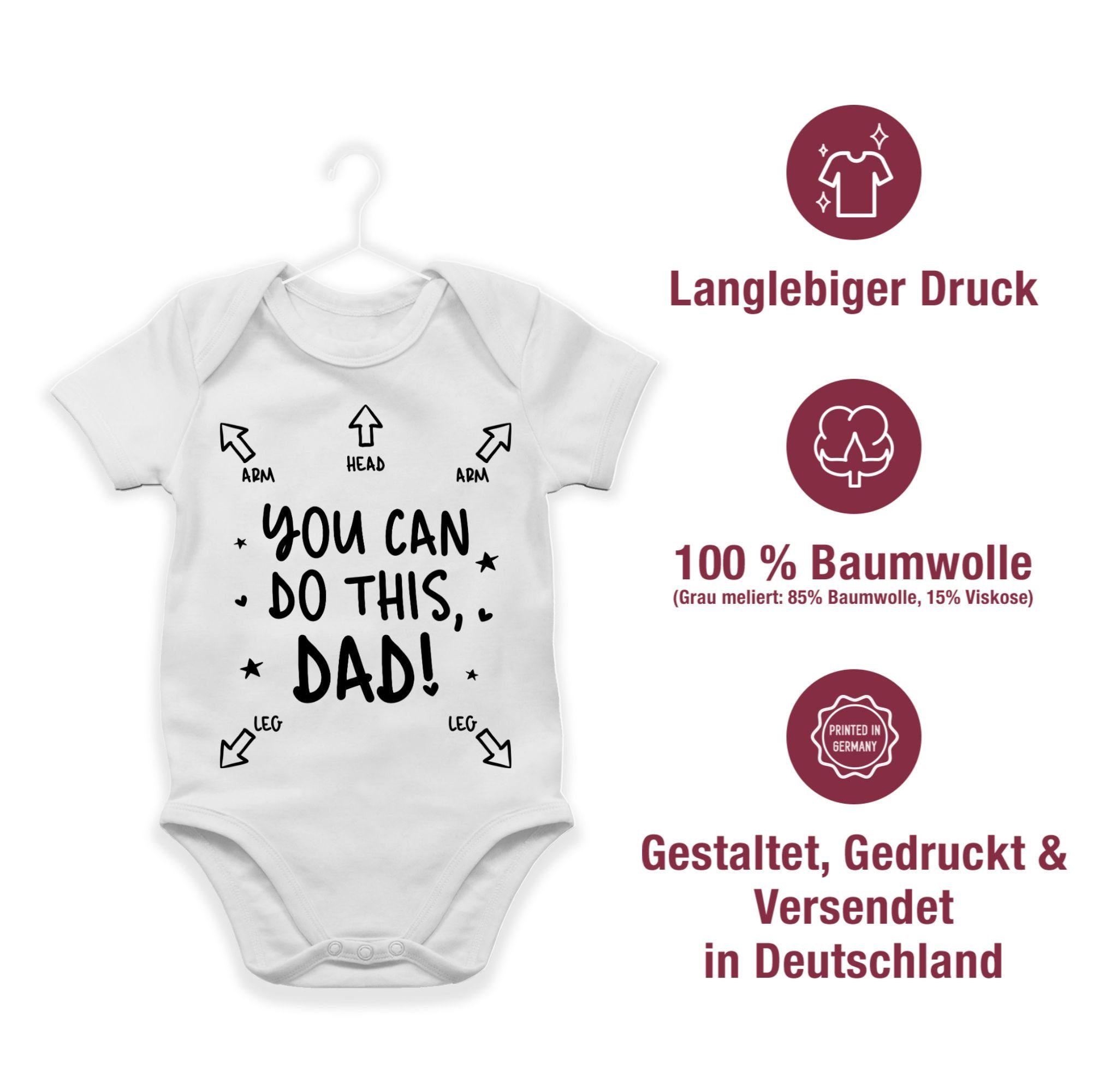 can Weiß Mädchen & this Strampler 1 - Baby Papa Anleitung Junge Shirtbody do You für Shirtracer Dad