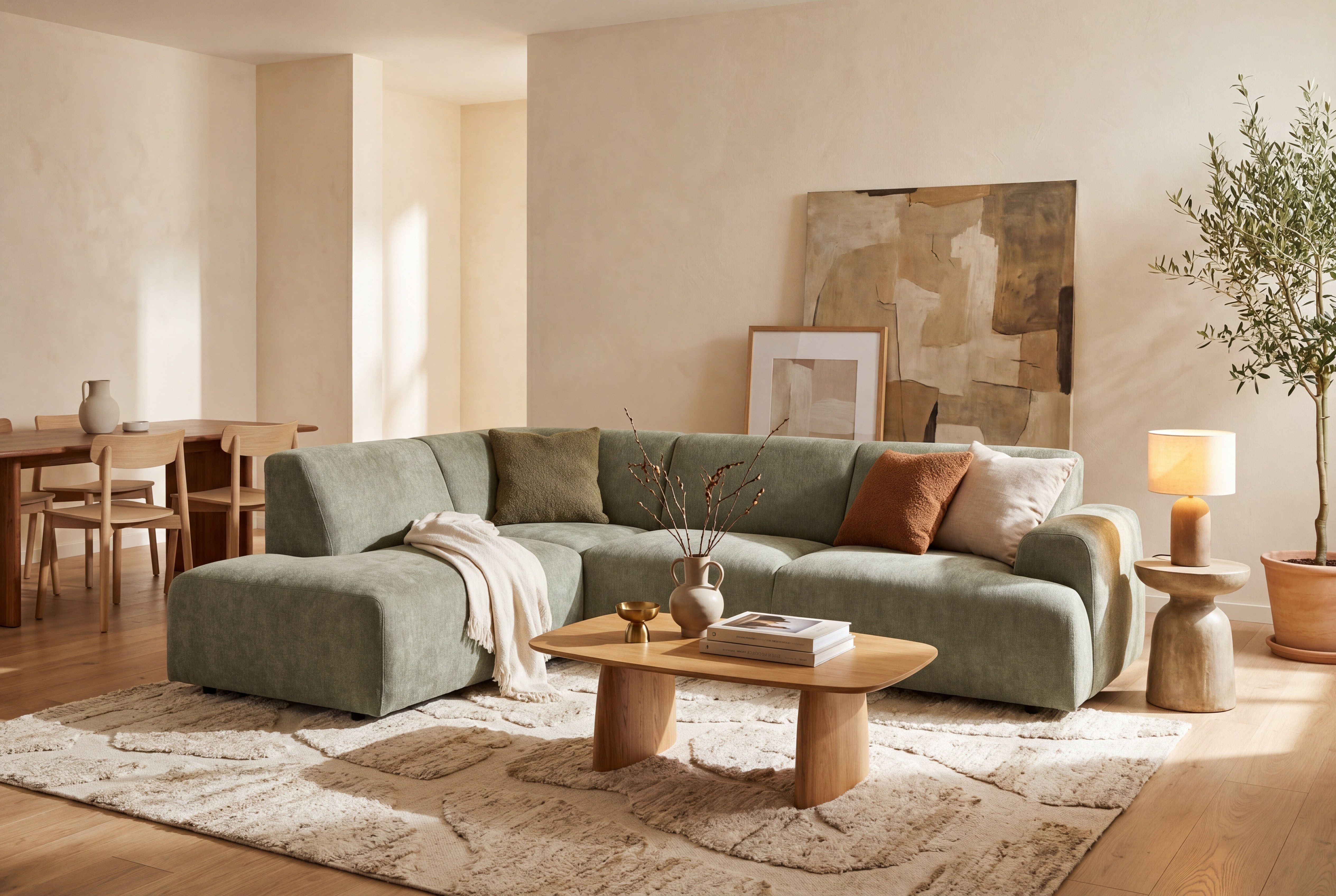 OTTO home Ecksofa Linkka, Breite 282 cm, L-Form, in einem weichen Chenille-Stoff, mit Wellenunterfederung
