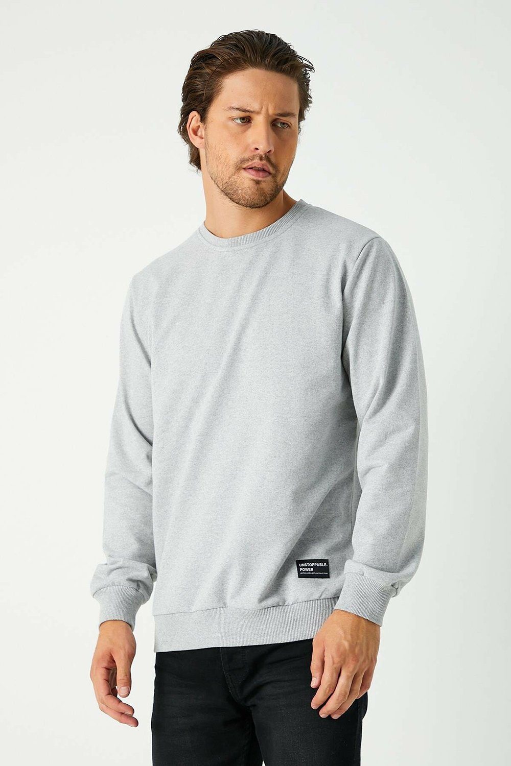 COMEOR Sweatshirt Pullover Herren Langarmshirt Basic Sweater (1-tlg) ohne  Kapuze