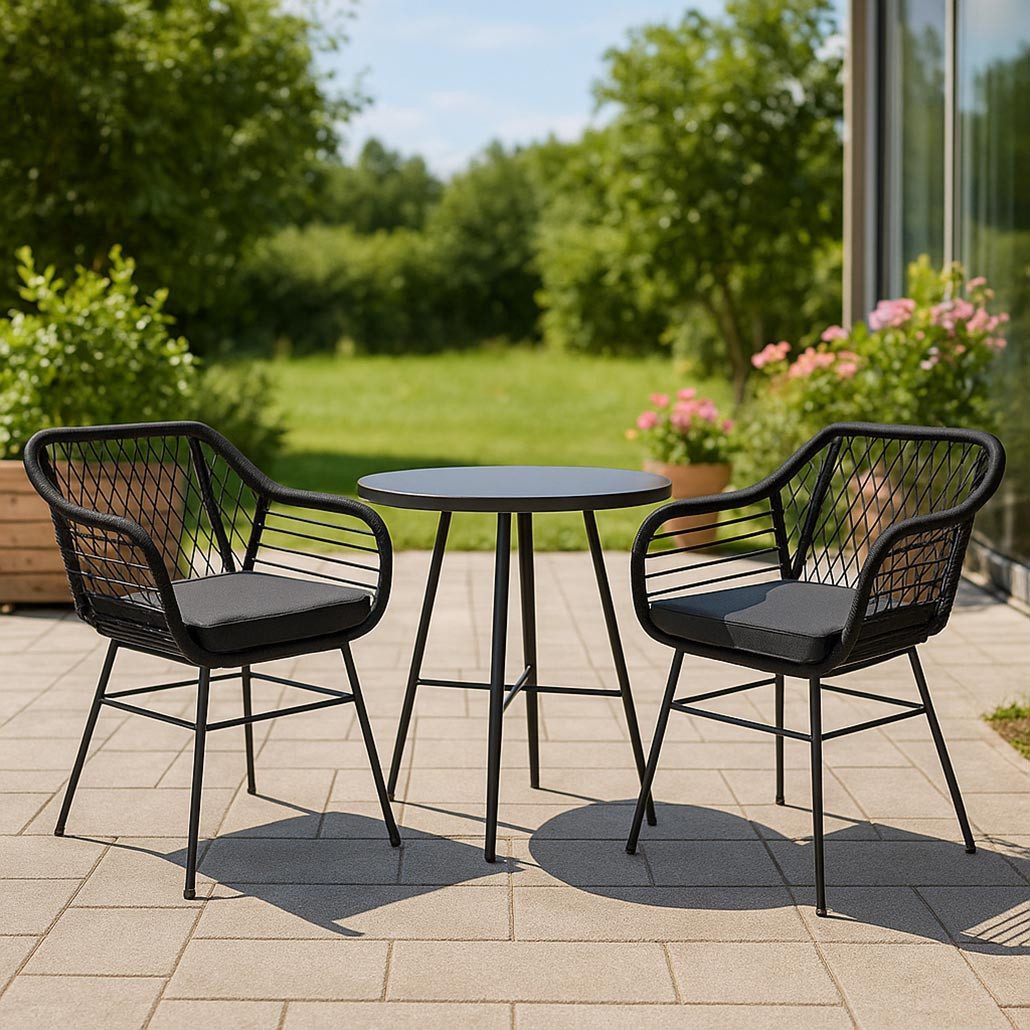 Kobolo 4-Fußstuhl Esszimmerstühle Stuhl inkl Kissen - 2er Set (aus Taslan, 2 St)