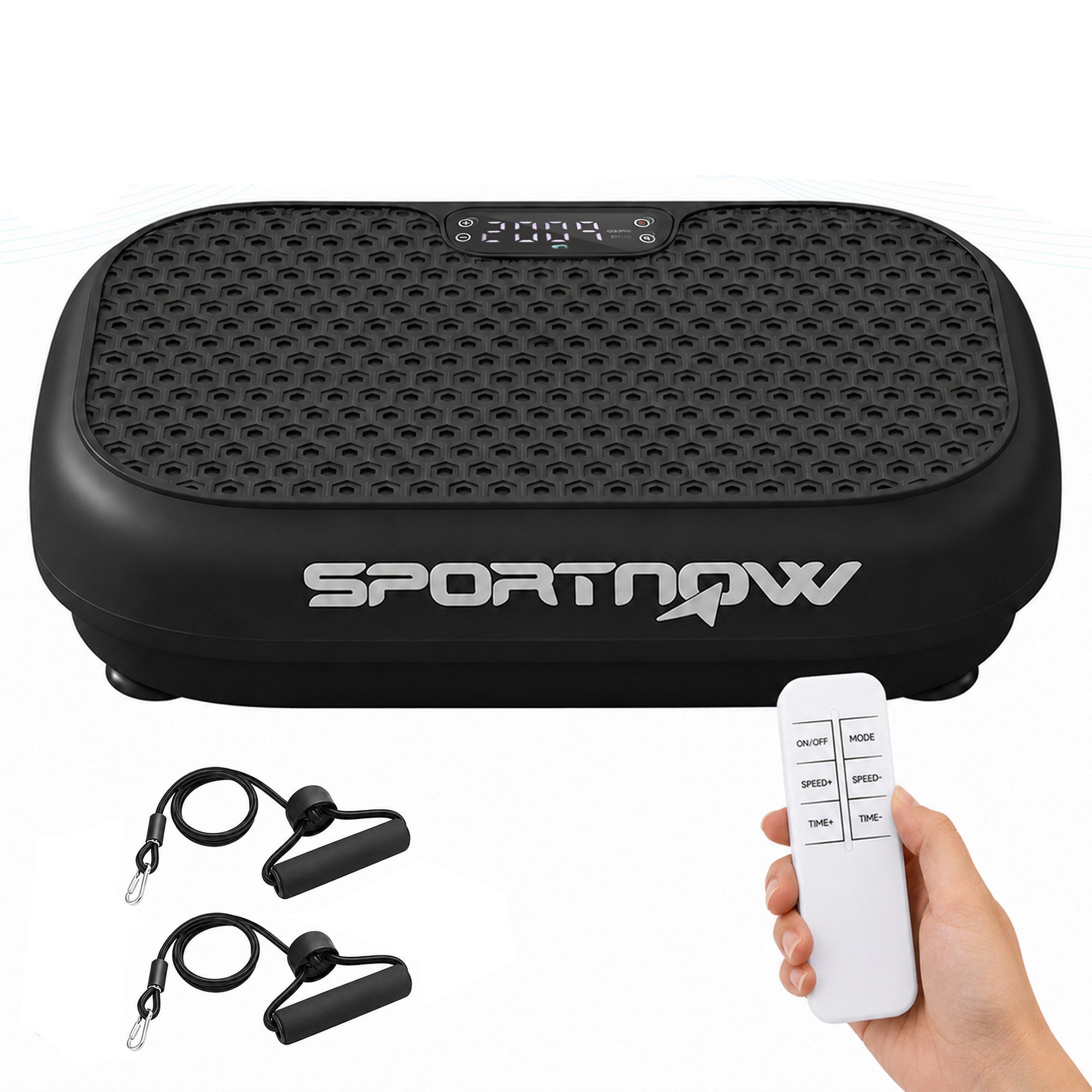 SPORTNOW Heimtrainer Vibrationsgerät mit 120 Intensitätsstufen 5 Vorprogramm LED-Display (Rüttelplatte, Vibrationsplatte), für Zuhause Muskelaufbau Ganzkörpertraining Schwarz
