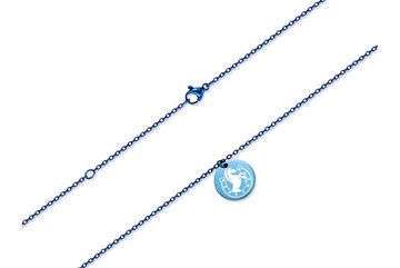 Silberkettenstore Edelstahlkette Halskette mit Anhänger Pferd - Edelstahl, blue