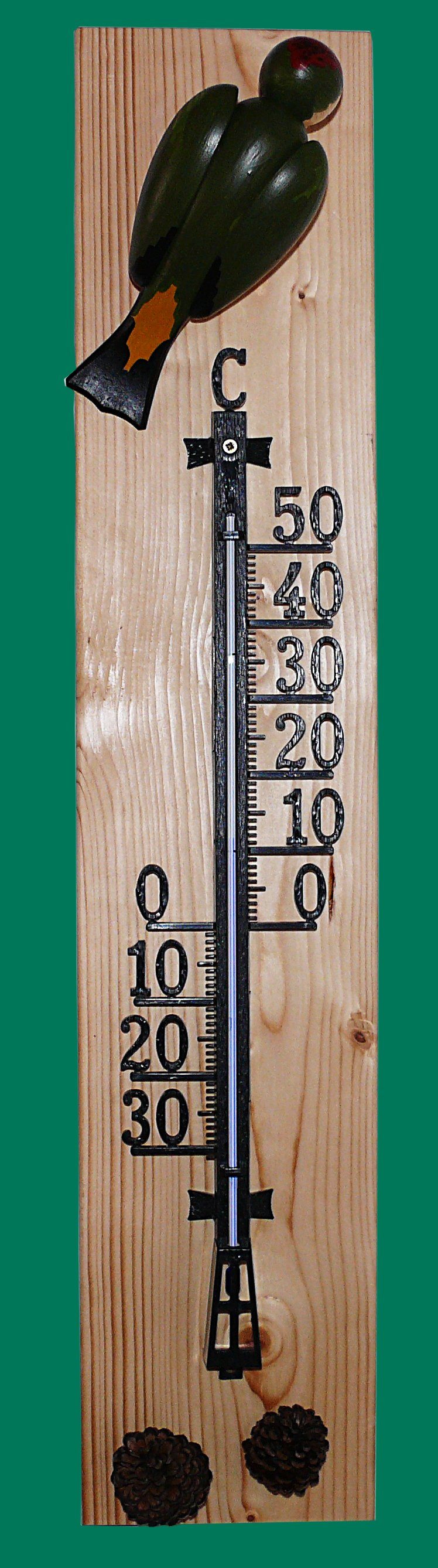 Gartenfigur Thermometer Buntspecht 72cm NEU