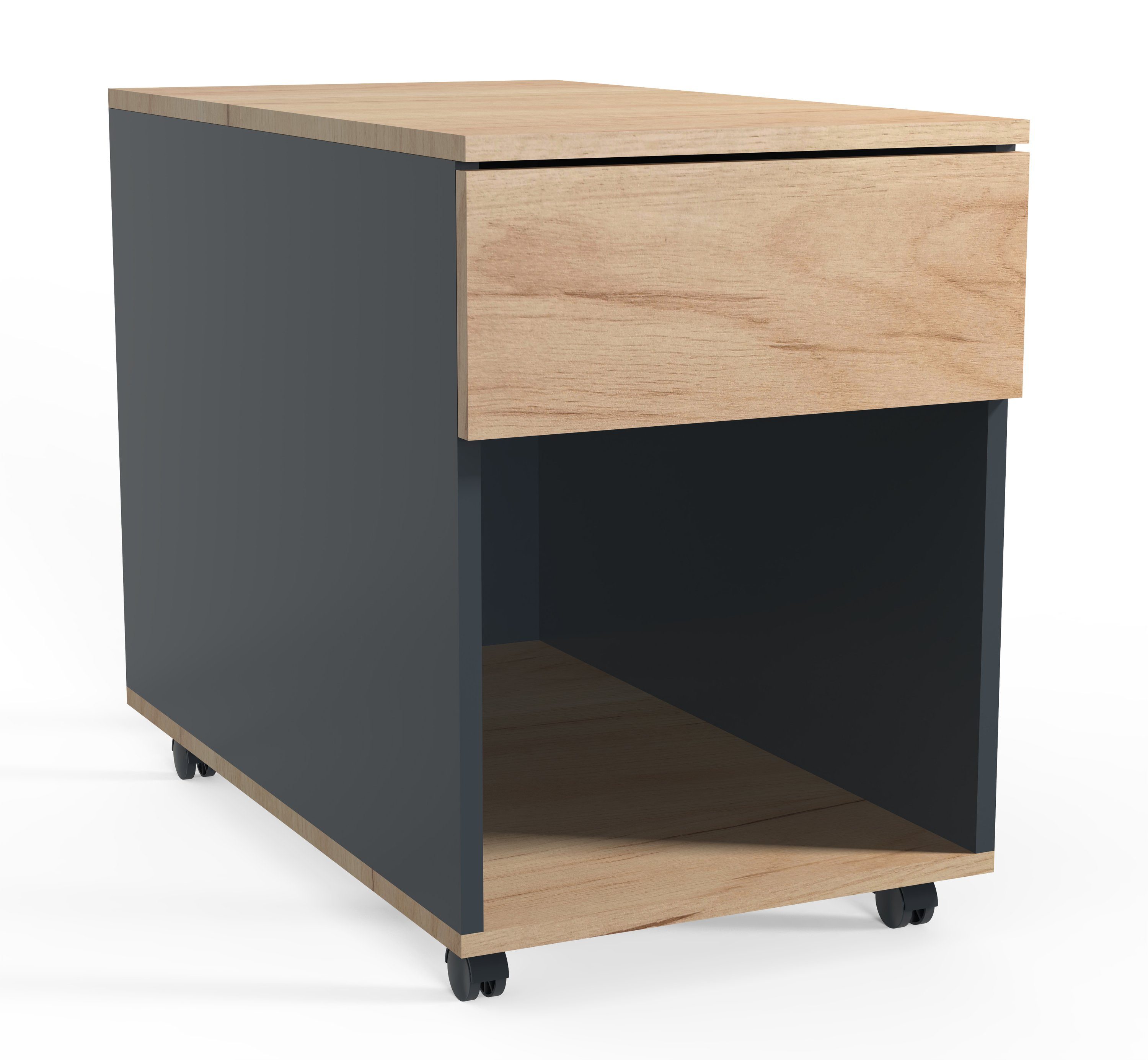 VCM Rollcontainer Büroschrank Dalosa H. 55 x B. 39 x T. 70 cm, Beistellcontainer mit Schubladen, Bürocontainer