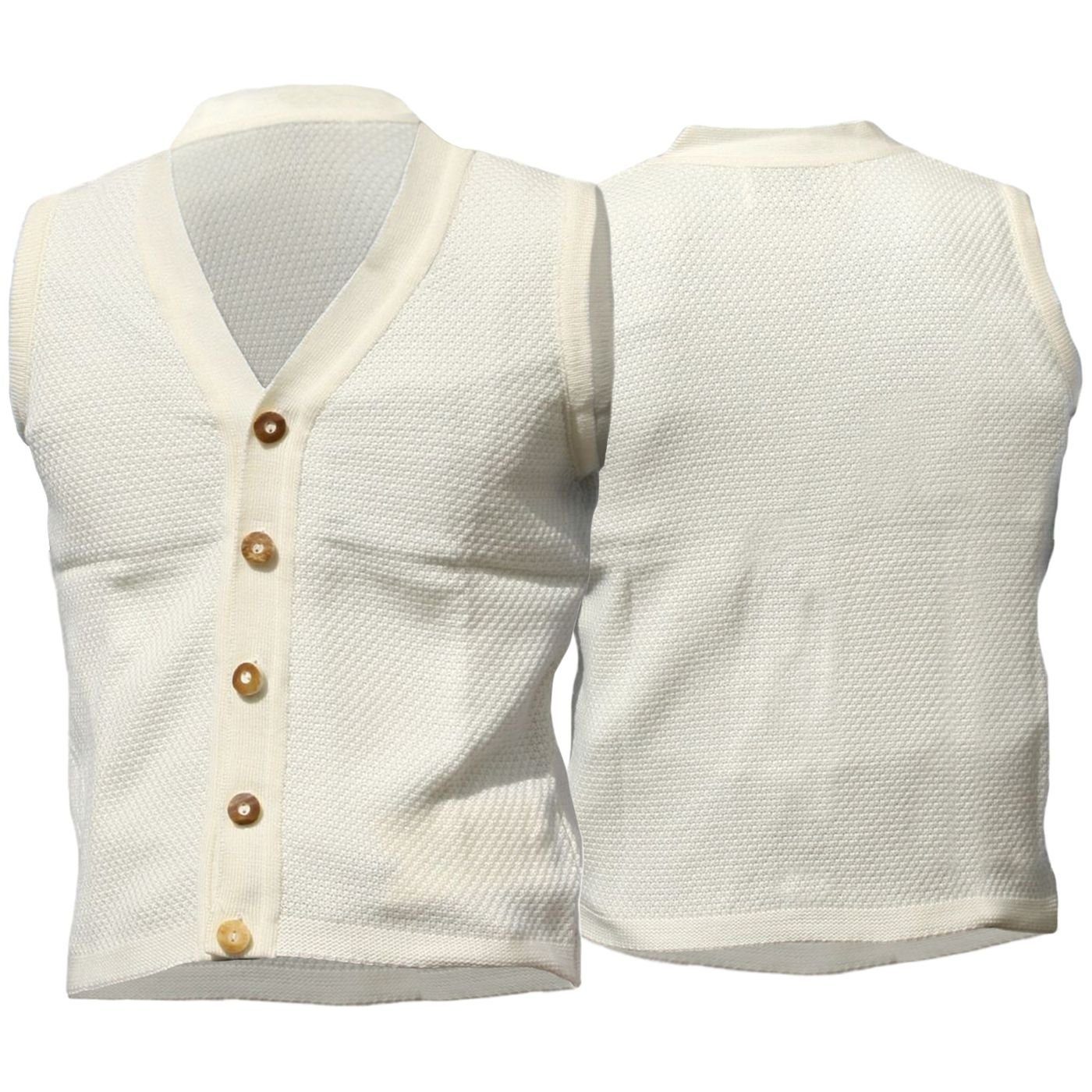 German Wear Trachtenjanker STKW001 creme Trachten Wolljanker Strickweste Tracht Weste creme