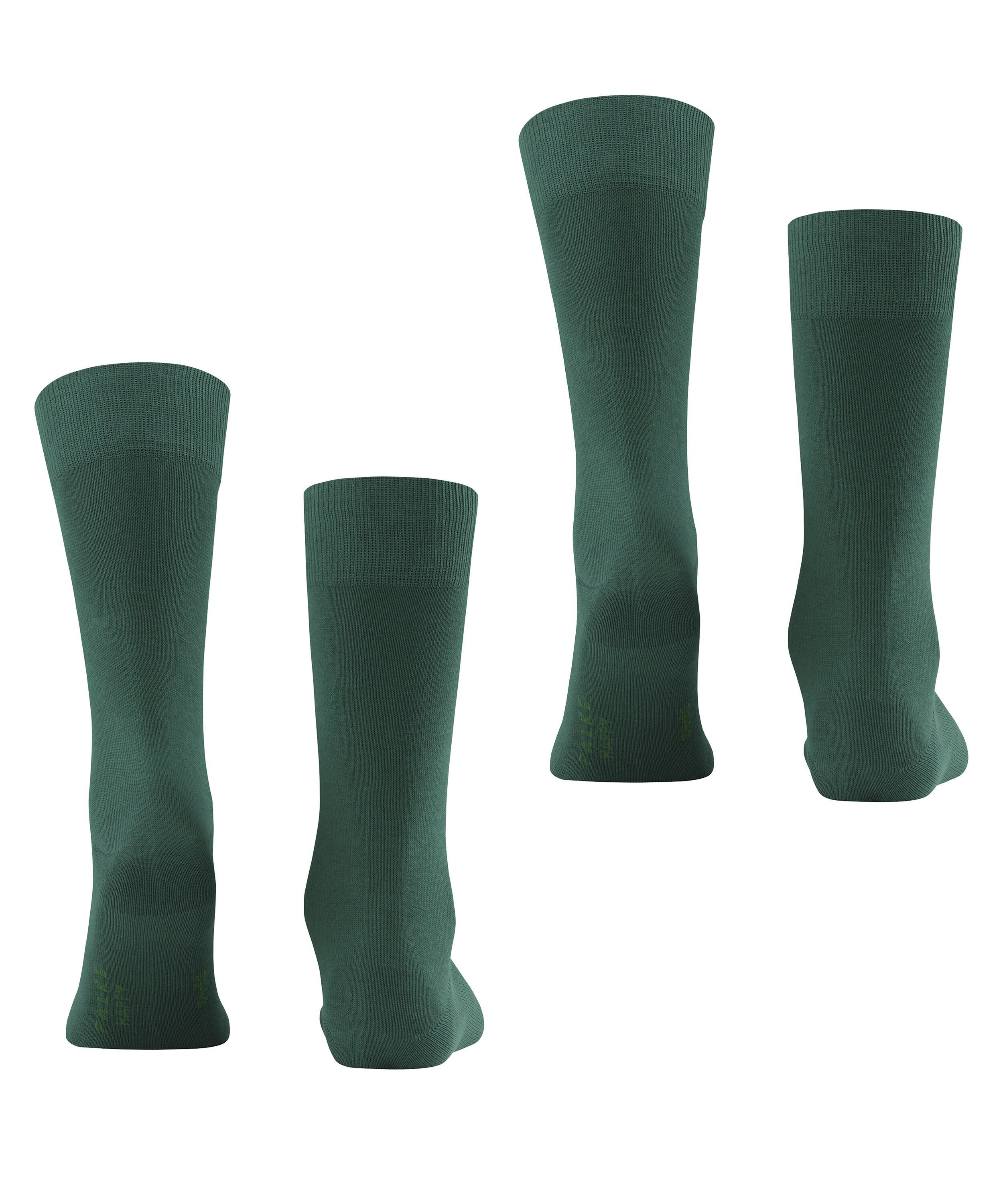 Happy (7441) green FALKE 2-Pack Socken hunter (2-Paar)