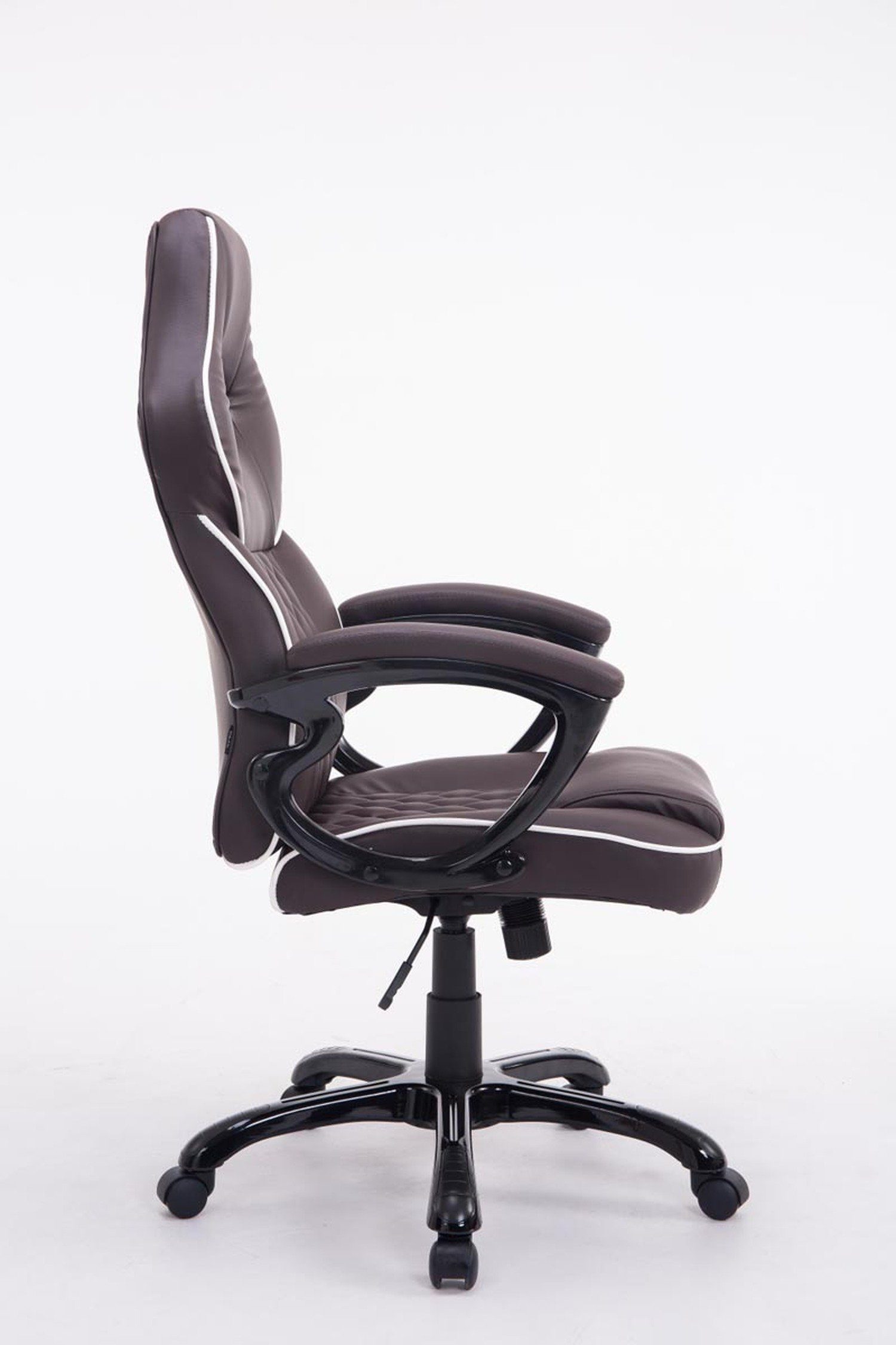 TPFLiving Bürostuhl Bigo Sitzfläche: Drehstuhl, schwarz braun ergonomisch - Kunstleder geformter Chefsessel, XXL), bequemer mit Gestell: Bürostuhl Rückenlehne (Schreibtischstuhl, Kunststoff