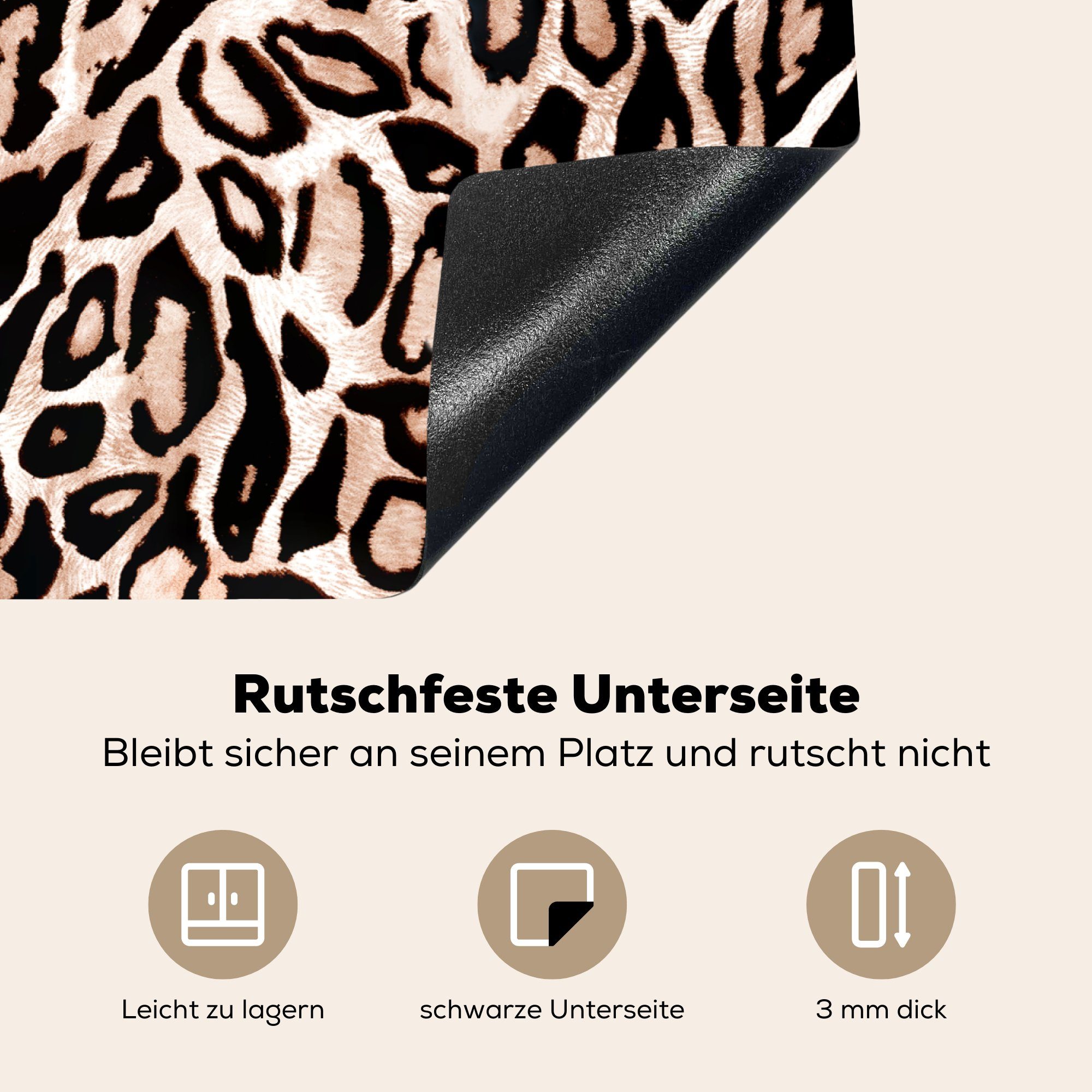 Panther Ceranfeldabdeckung tlg), Druck (1 die für 59x52 MuchoWow Schwarz, Induktionsmatte cm, - Flecken - Herdblende-/Abdeckplatte Vinyl, küche,