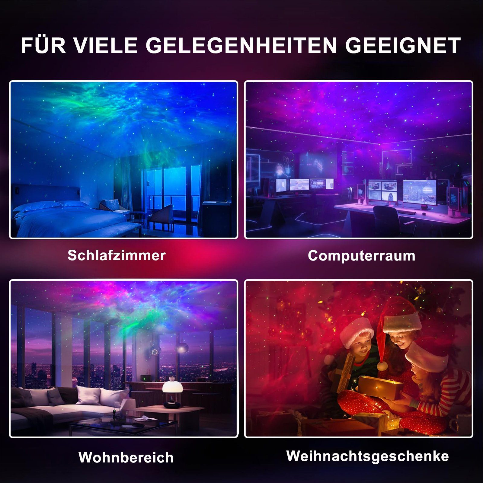 Sternenhimmel Led Dekor, Fernbedienung,LED Projektor MUPOO Led Projektionslampe Kaninchen-Astronauten, Kaninchen Nachtlicht,Kinder USB mit USB Zimmer Lampe Projektor Sternenhimmel