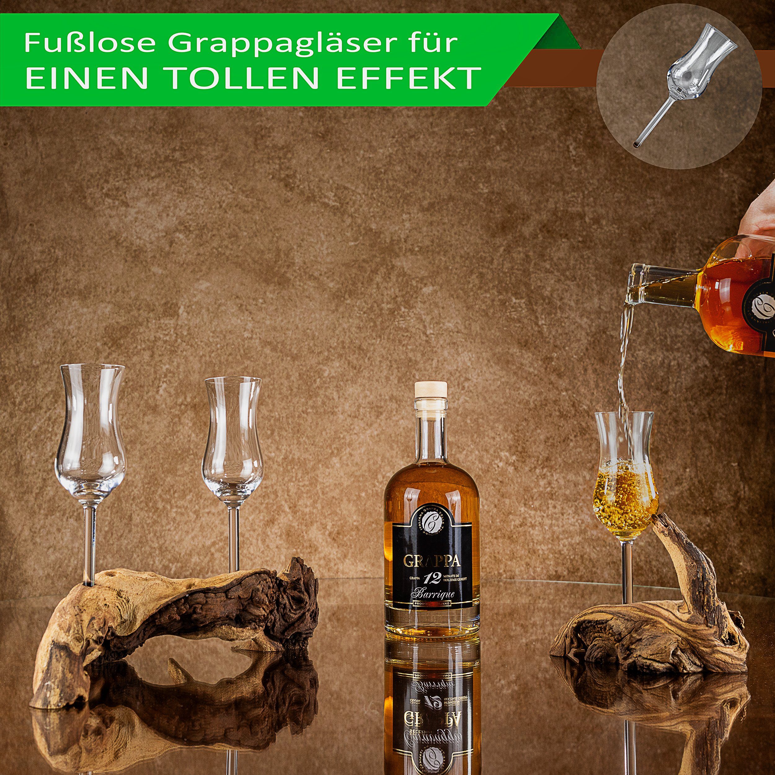 Deggelbam Schnapsglas Grappawurzel - Edles Unikat mit Grappaglas, Geschenk zum Geburtstag, Vatertag, Muttertag, Weihnachten