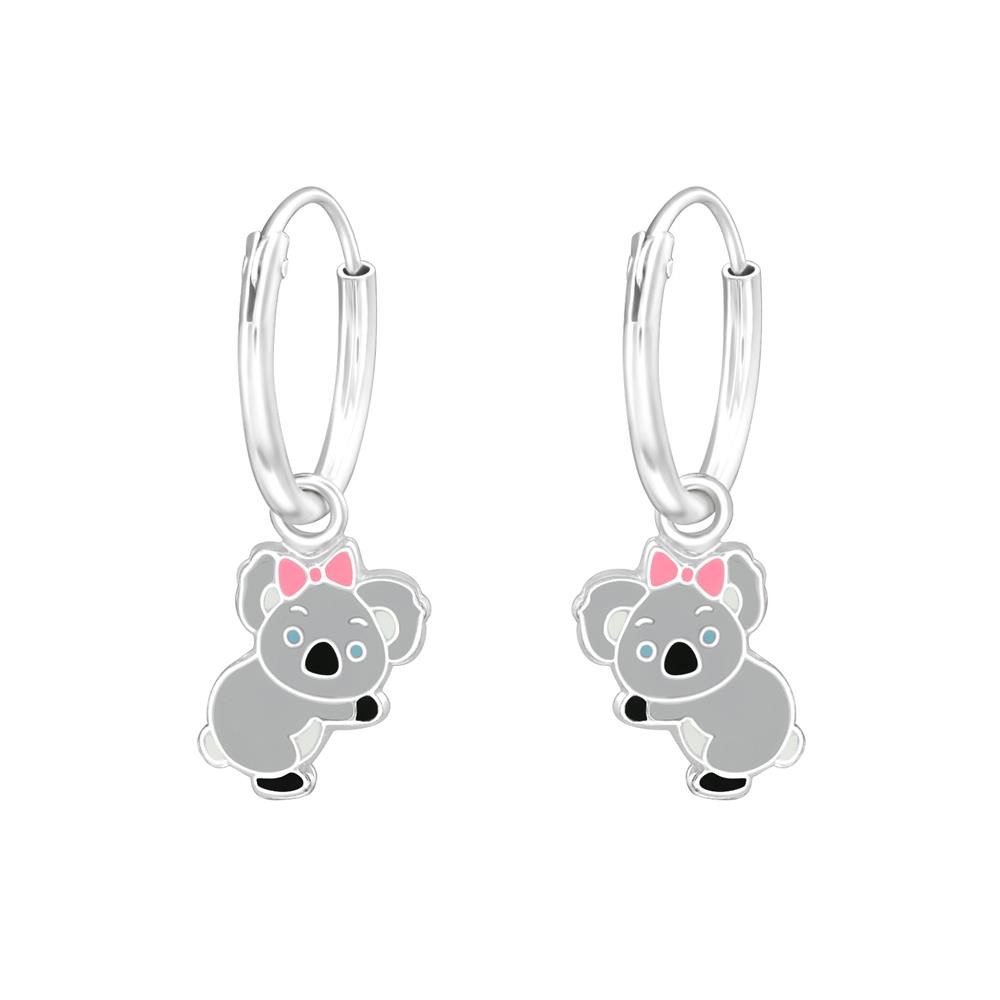 Creolen-Set Creolen Koala-Anhänger aus 925 Silber Kinder
