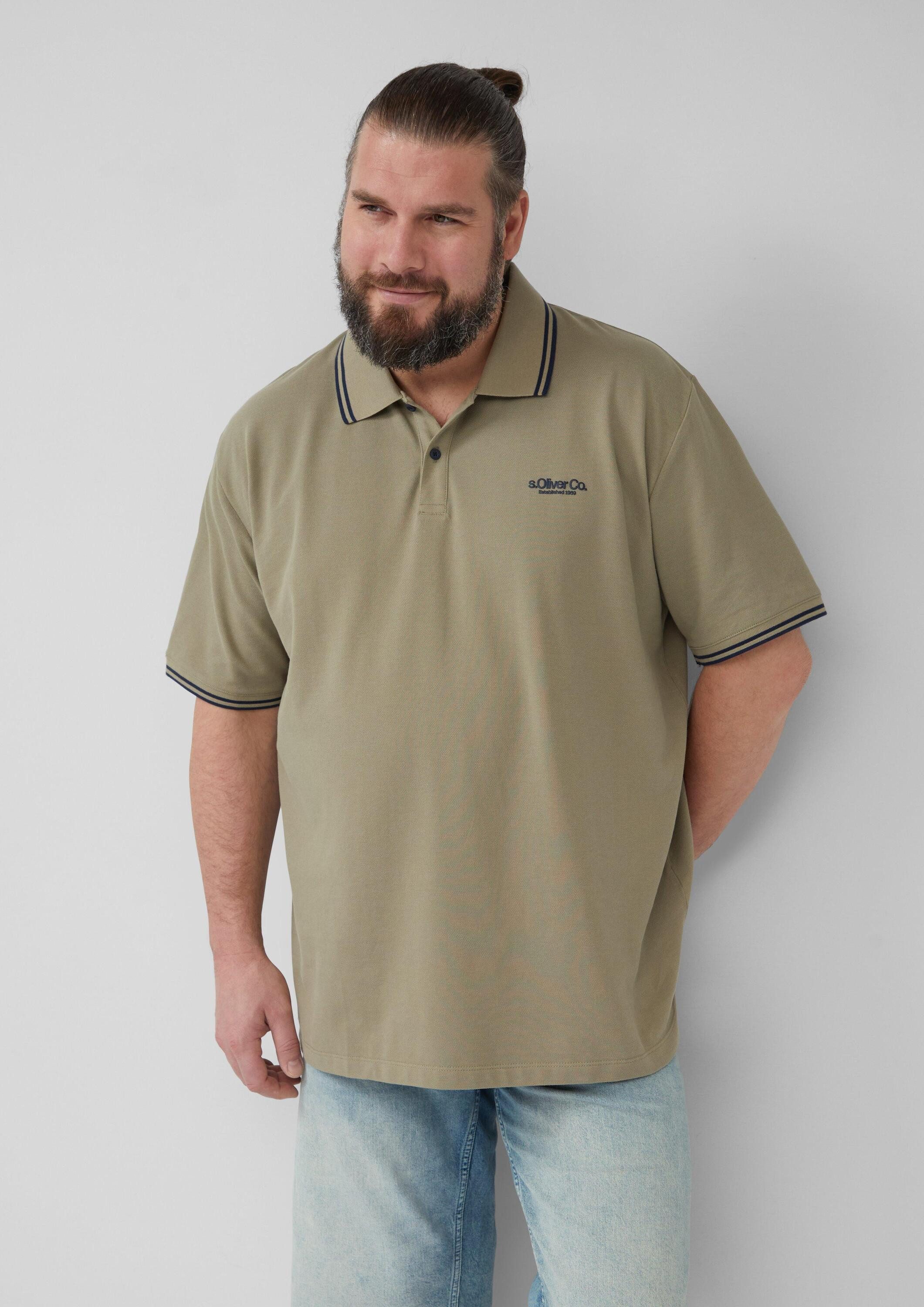 s.Oliver Kurzarmshirt Polo-Shirt Piqué-Poloshirt mit Kontrastdetails und Lo günstig online kaufen