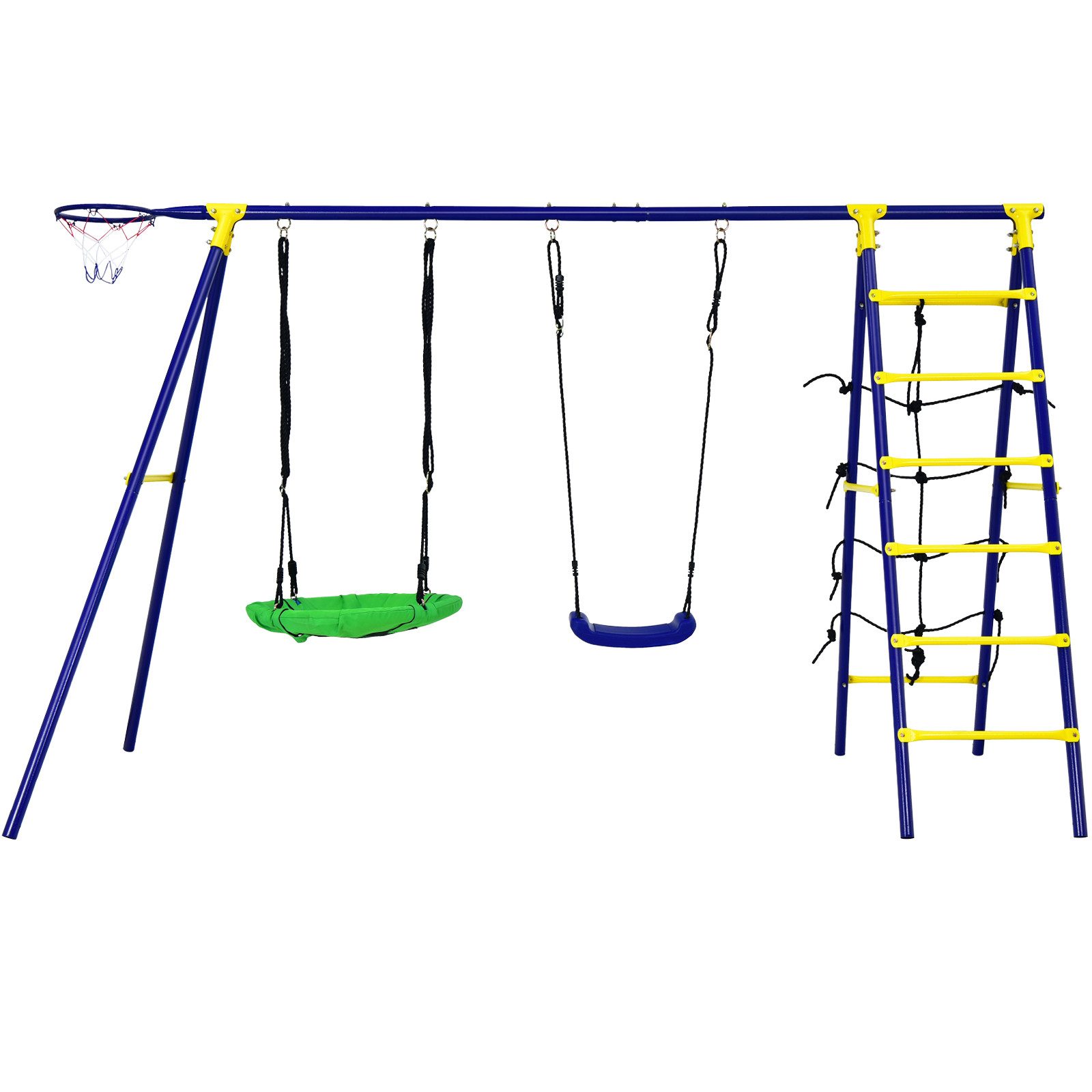 COSTWAY Doppelschaukel Kinderschaukel, Schaukelgestell höhenverstellbar