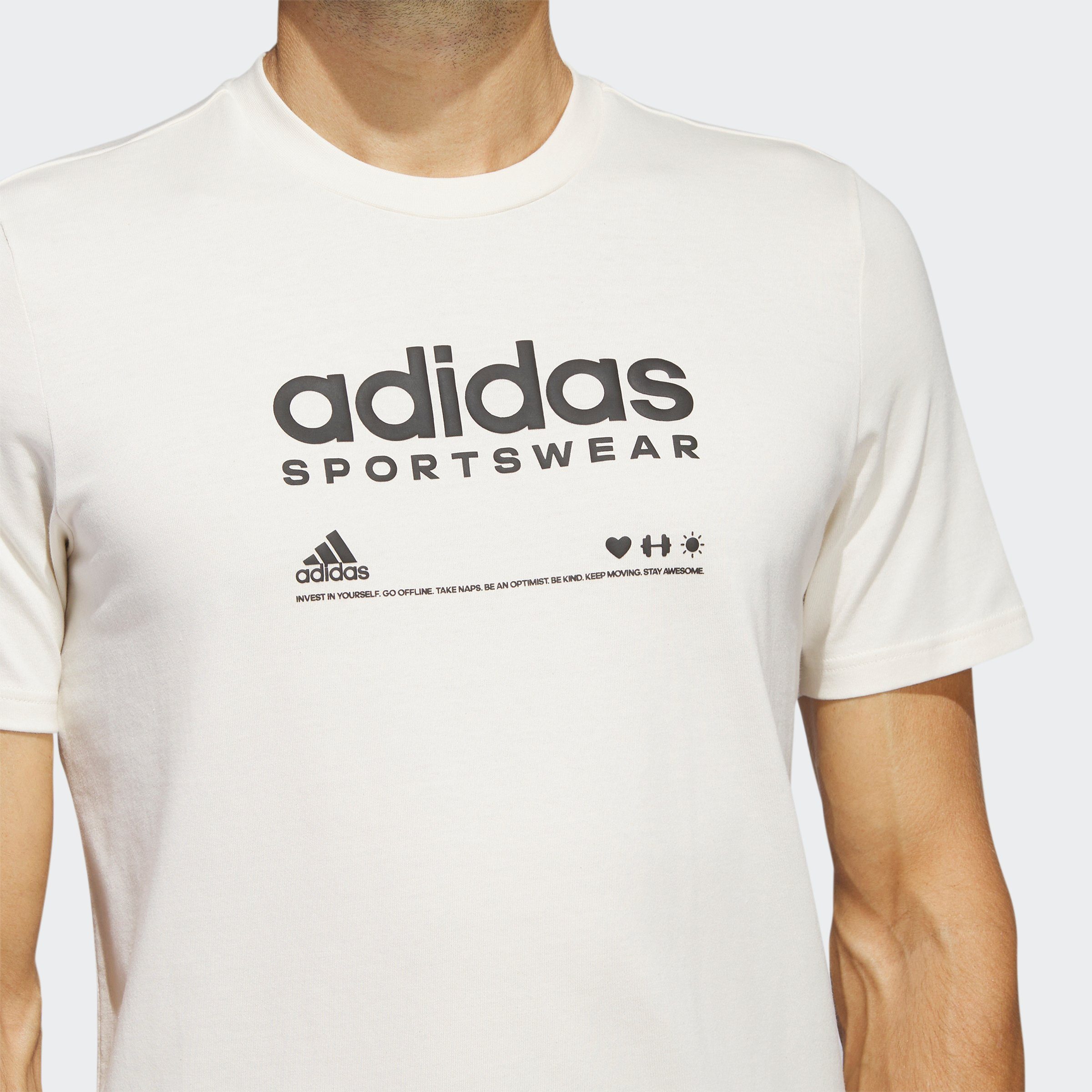 adidas Sportswear T-Shirt ADIDAS LOUNGE GRAPHIC Non-dyed